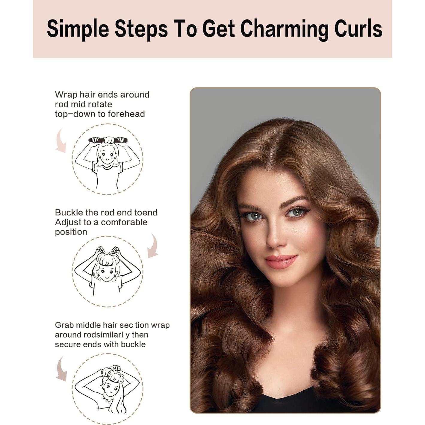 Rizador de Cabello Sin Calor Seritant - 4 Varillas Terciopelo