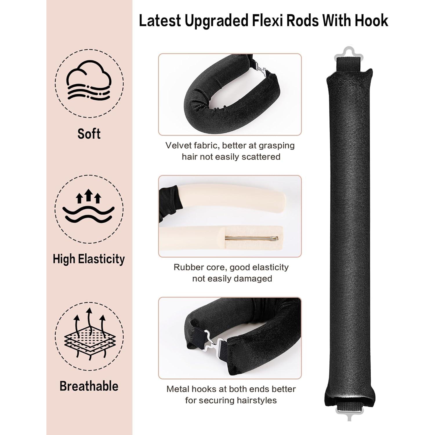 Rizador de Cabello Sin Calor Seritant - 4 Varillas Terciopelo