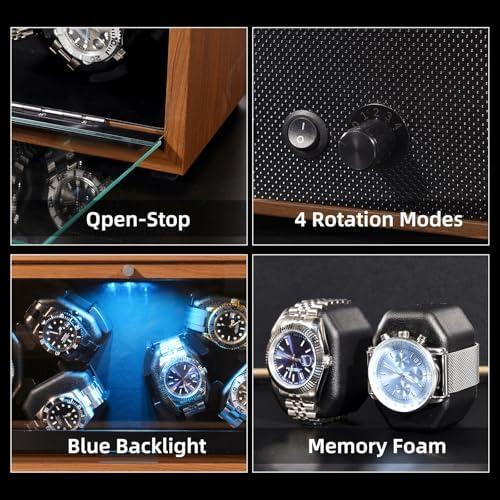 Enrollador de Reloj Automático KAMANOSEN SKW168 6 Platos Silencioso