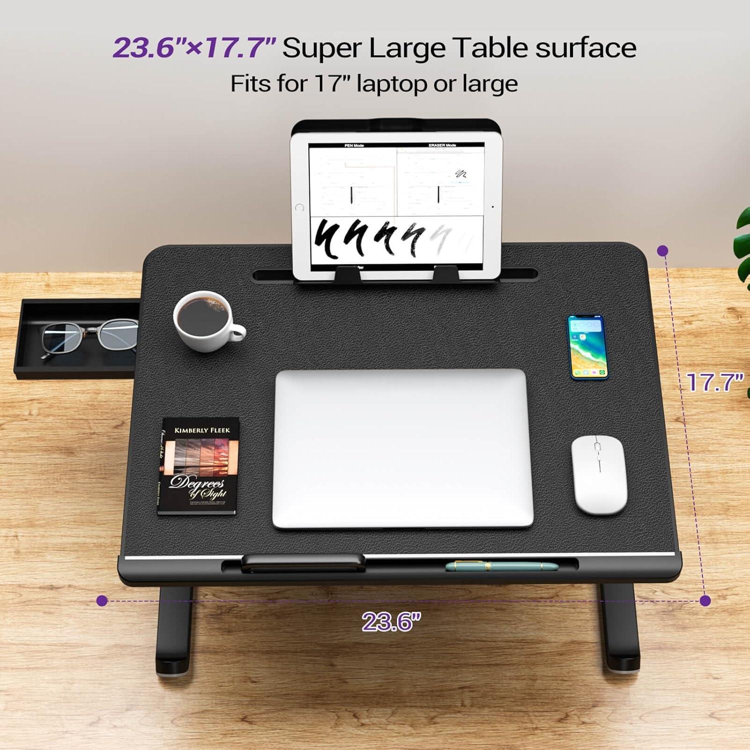Mesa de Cama Ajustable NEARPOW para Laptop y Escritura Negra