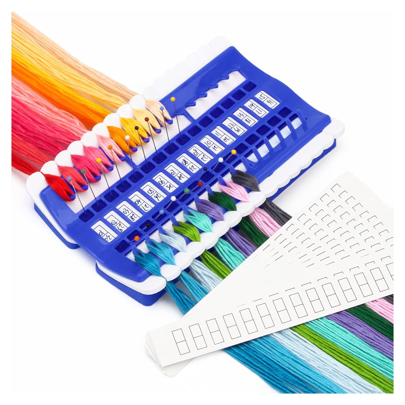 Organizador de Hilo Luxiv 50 Posiciones Azul con Tarjetas