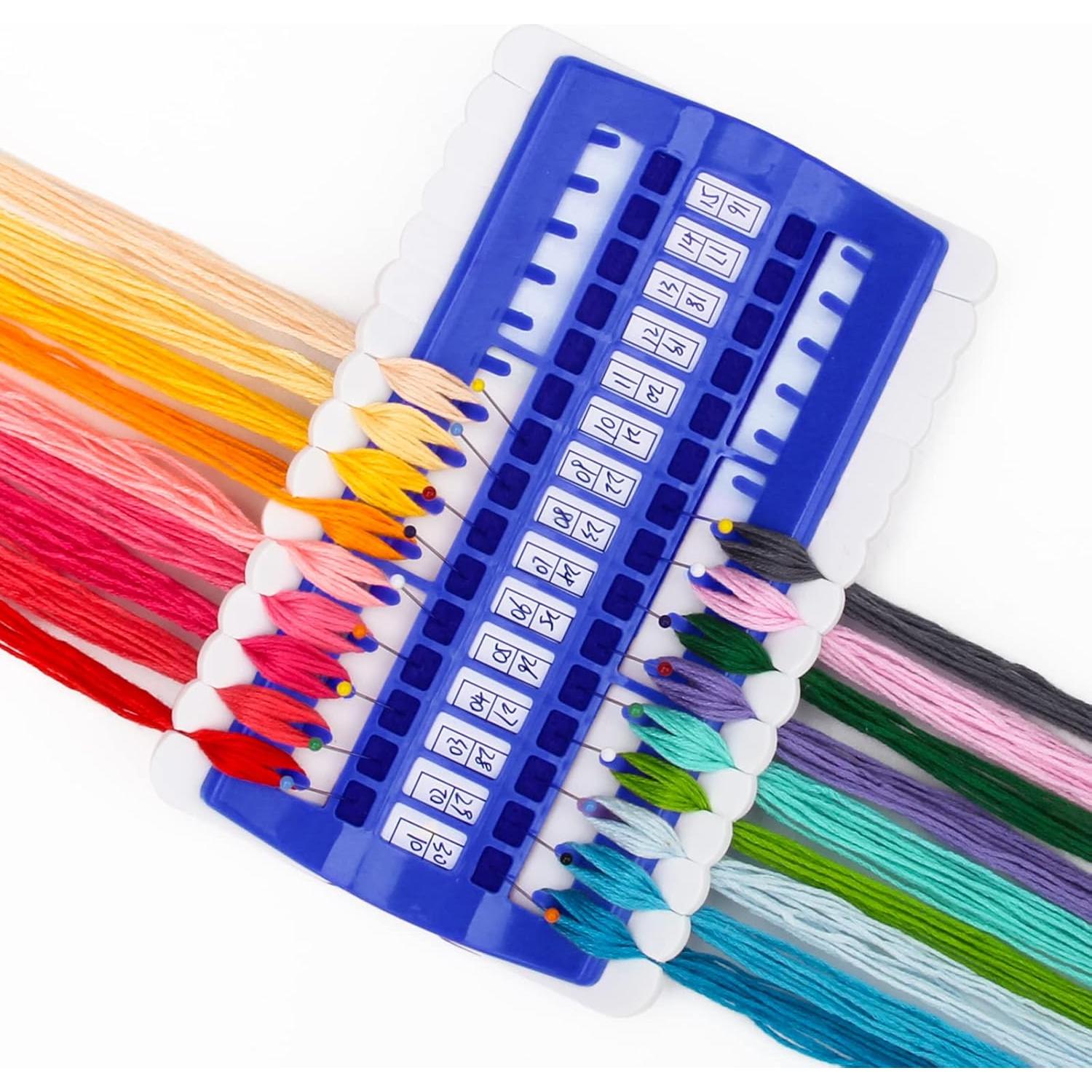 Organizador de Hilo Luxiv 50 Posiciones Azul con Tarjetas