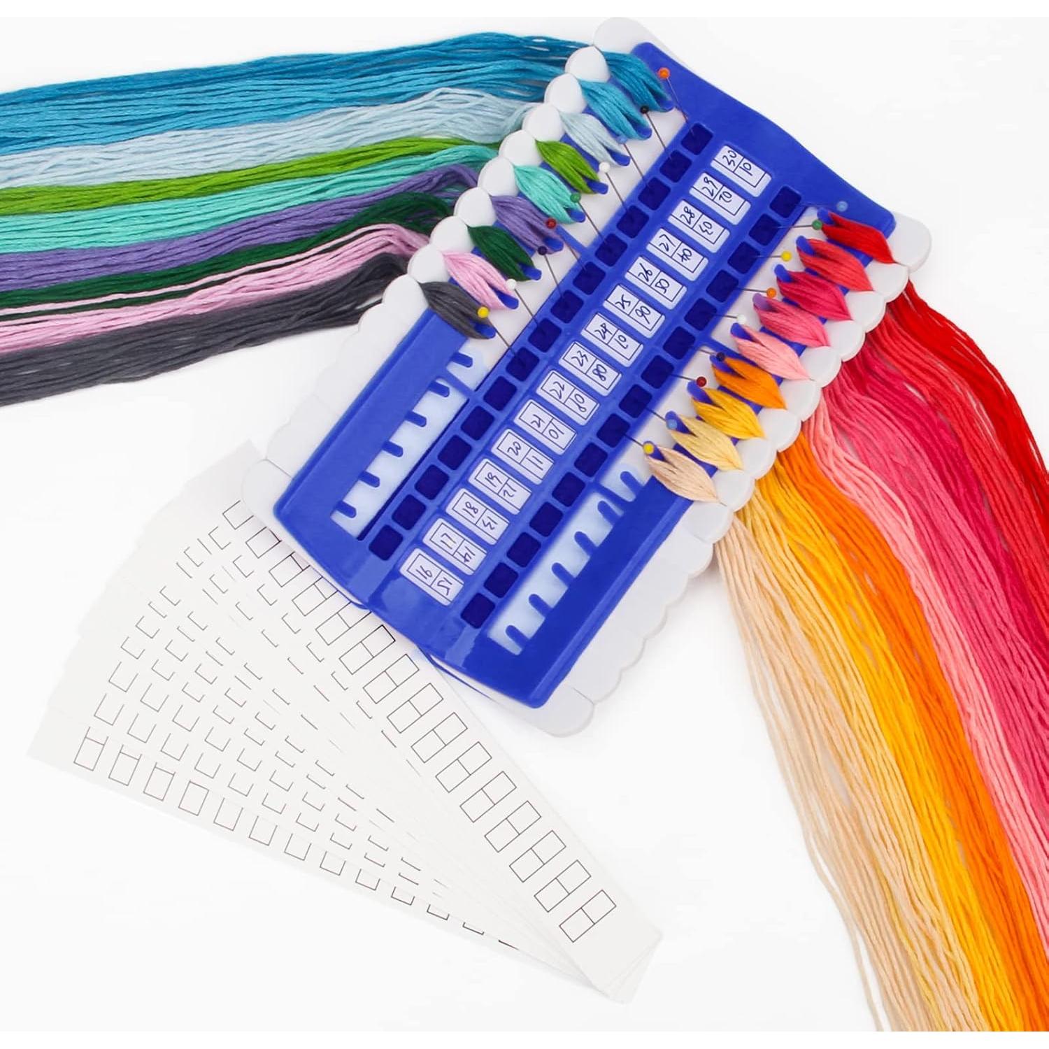 Organizador de Hilo Luxiv 50 Posiciones Azul con Tarjetas