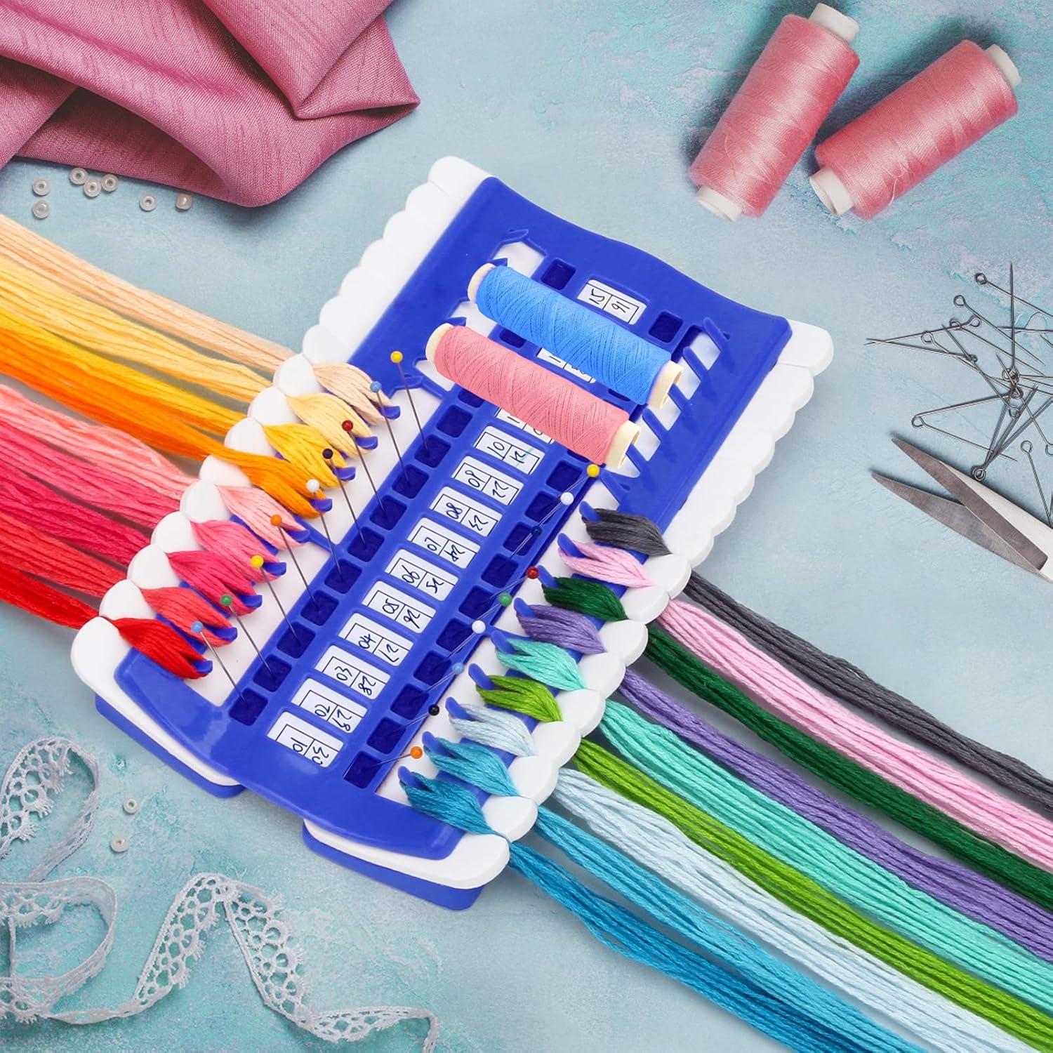 Organizador de Hilo Luxiv 50 Posiciones Azul con Tarjetas