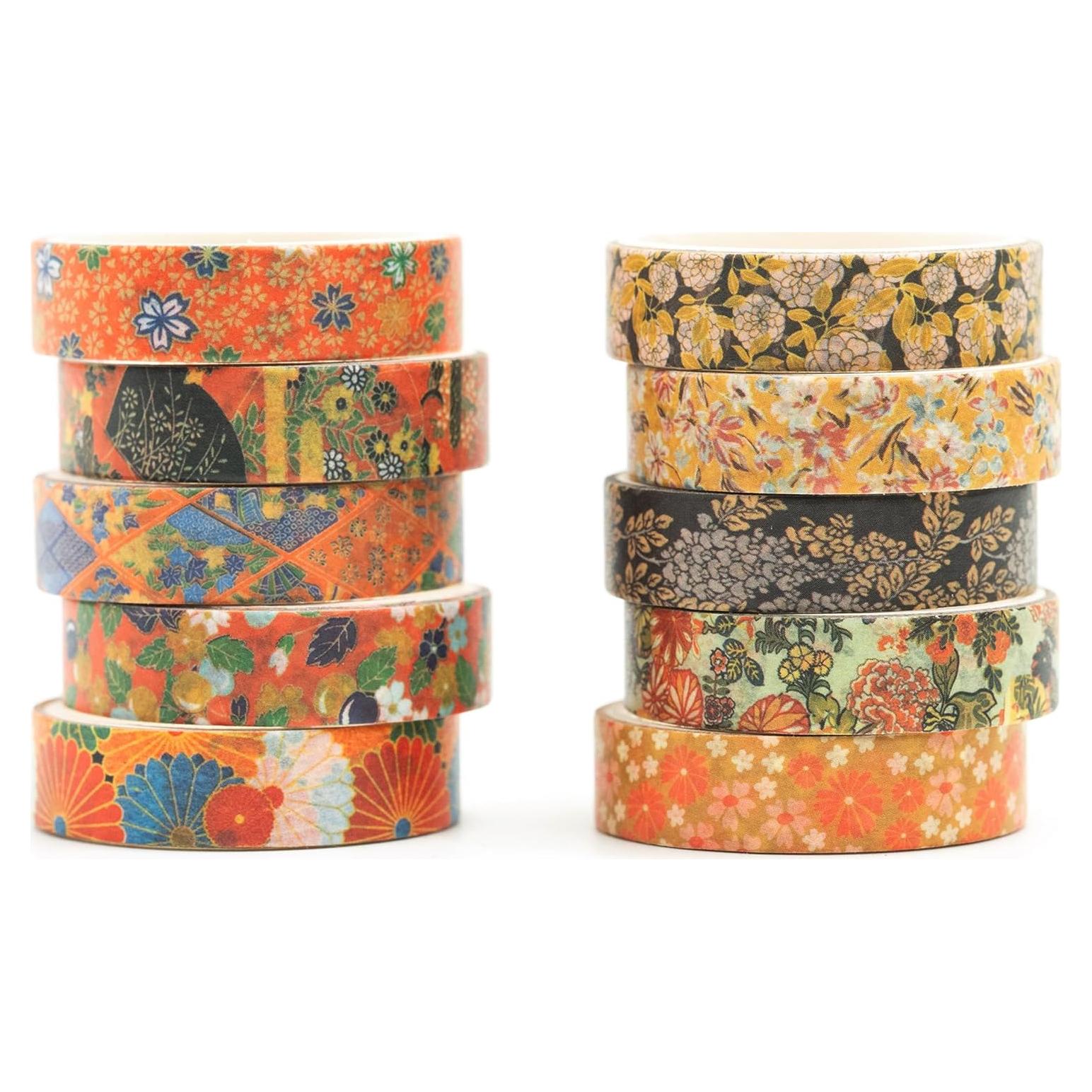 Set de 10 Rollos de Cinta Washi Ukiyo-e 10 mm x 2 m - Songdao