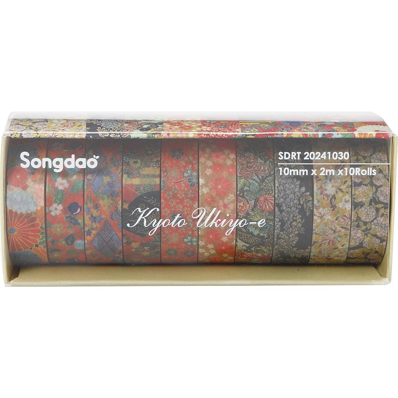 Set de 10 Rollos de Cinta Washi Ukiyo-e 10 mm x 2 m - Songdao