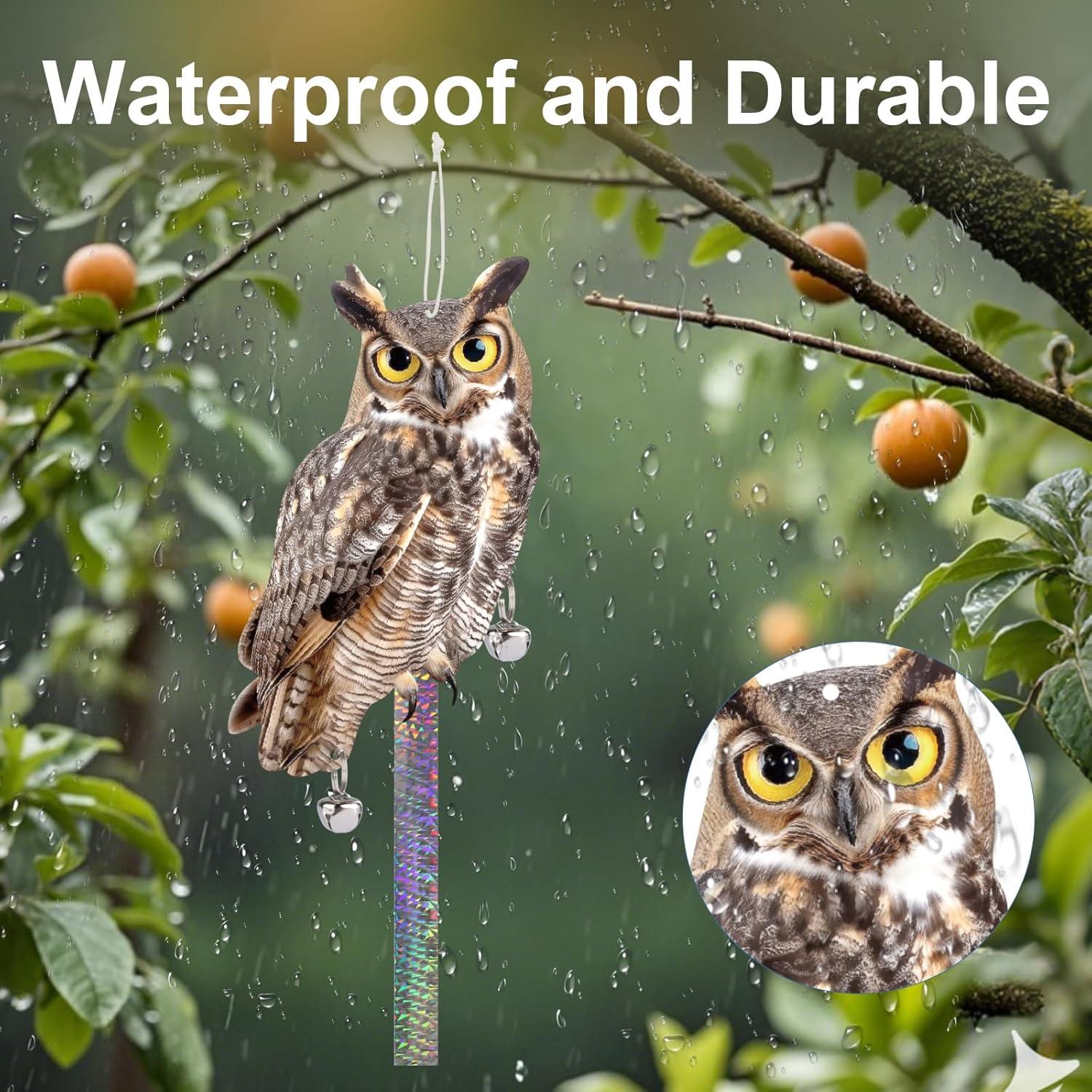 Búhos de plástico para ahuyentar palomas Kungfu Mall 3 Pcs