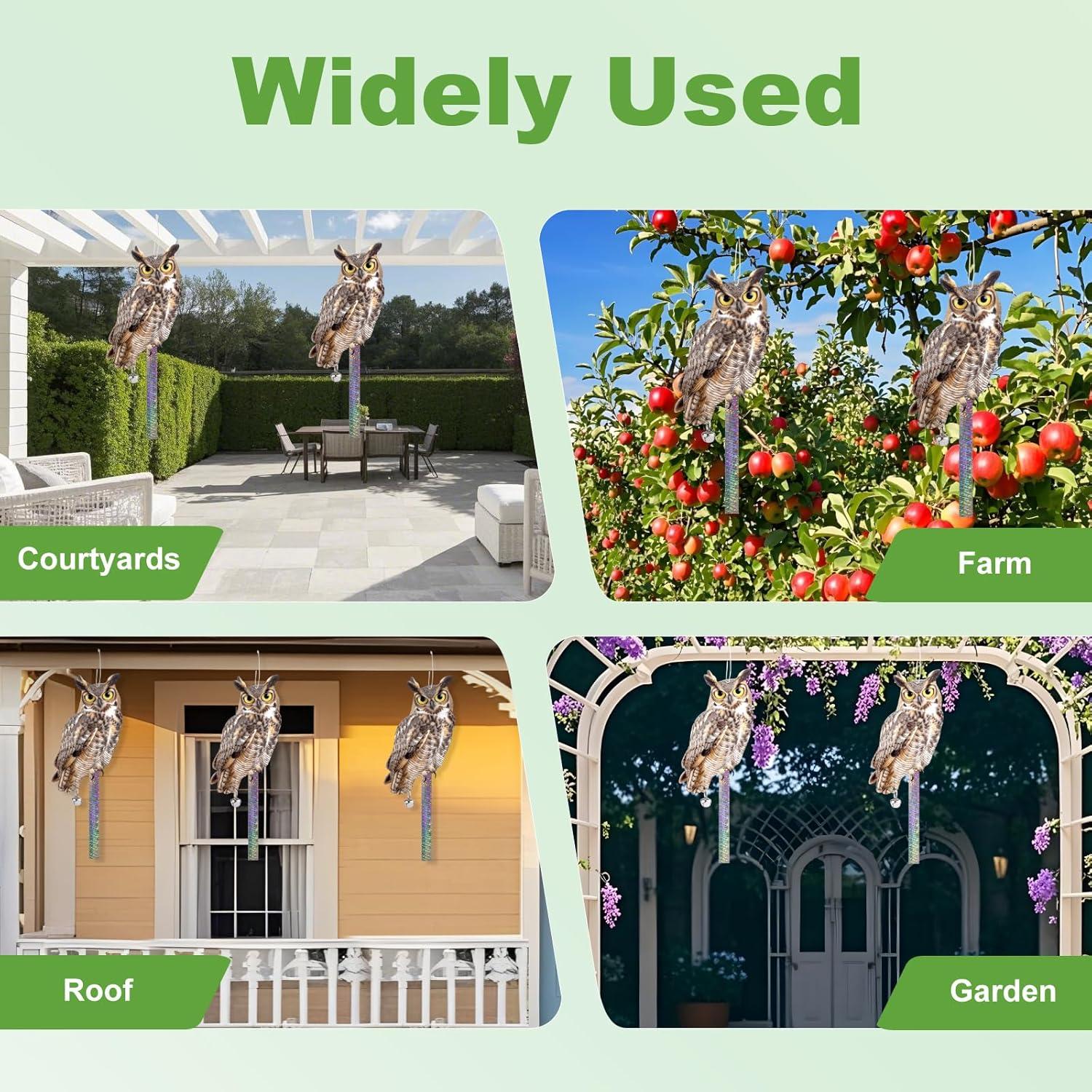 Búhos de plástico para ahuyentar palomas Kungfu Mall 3 Pcs