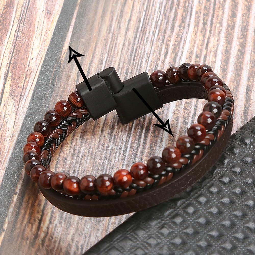 Pulsera de Bienestar Volcanicx de Cuentas de Ágata 21.5 cm