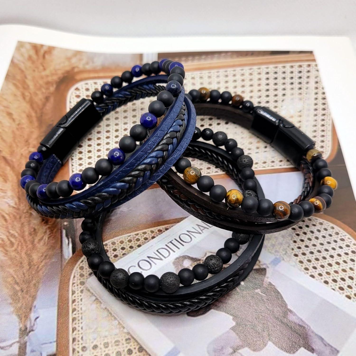 Pulsera de Bienestar Volcanicx de Cuentas de Ágata 21.5 cm