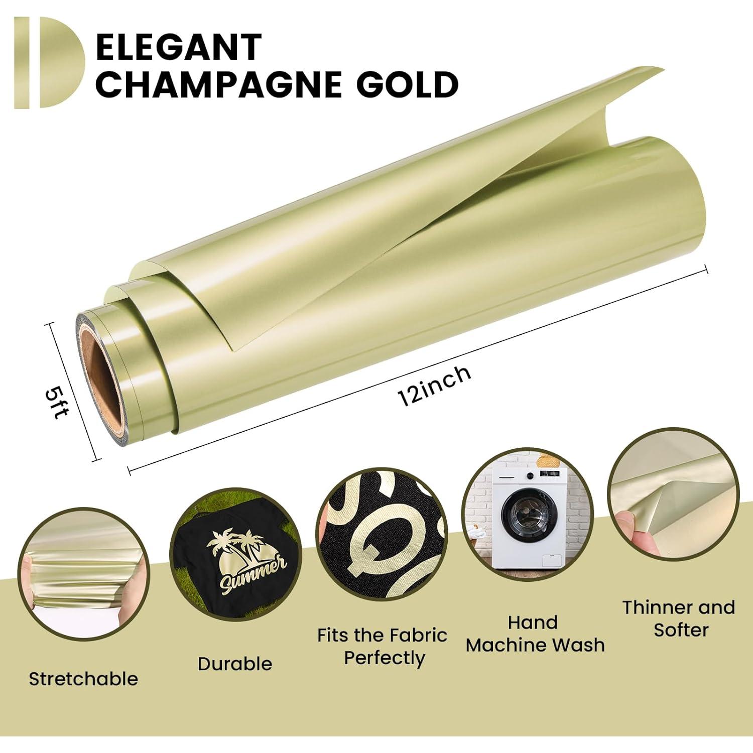 Vinilo de Transferencia de Calor Dorado Champagne 30x152 cm GIRAFVINYL