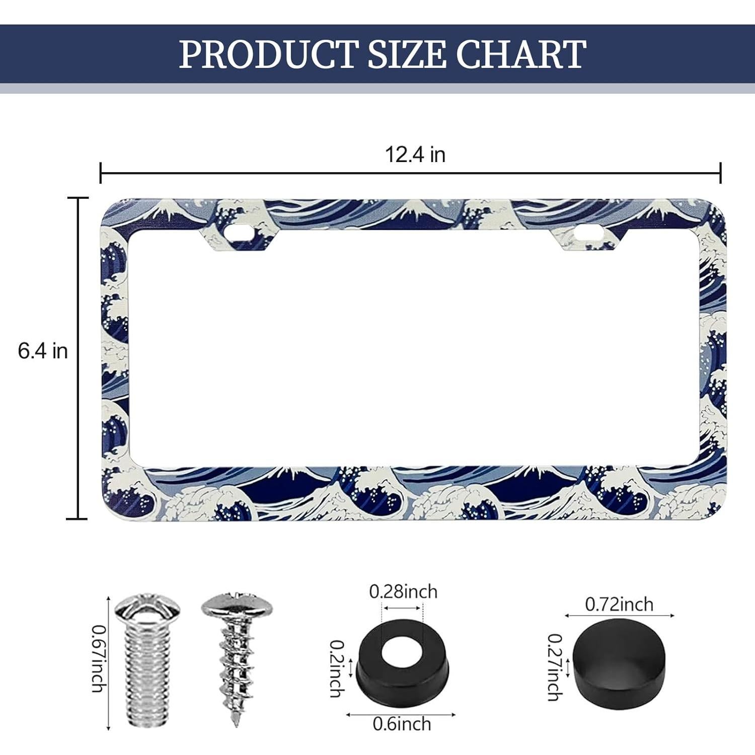 Marco de Placa de Licencia Aluminio LIN KANG Olas del Océano