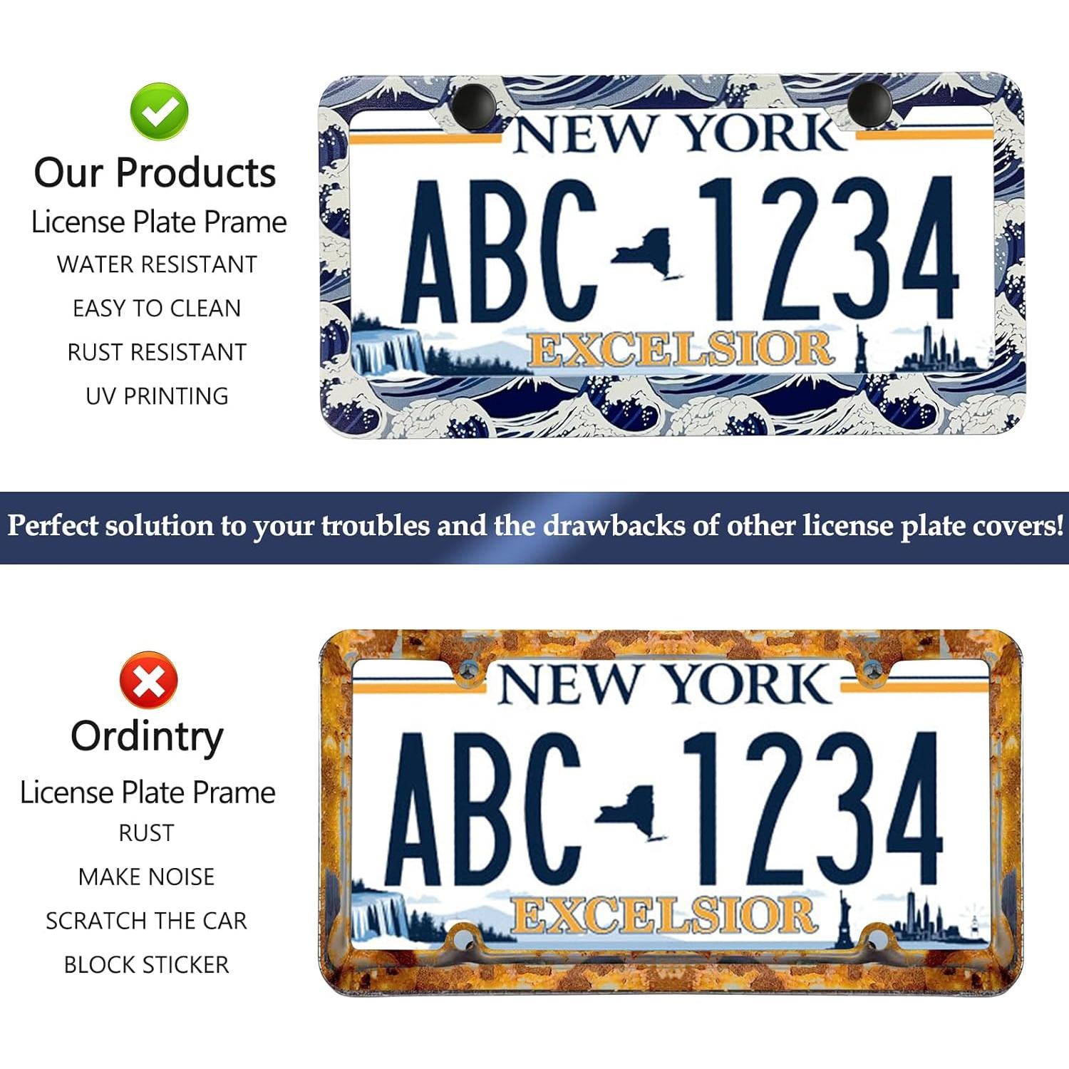 Marco de Placa de Licencia Aluminio LIN KANG Olas del Océano