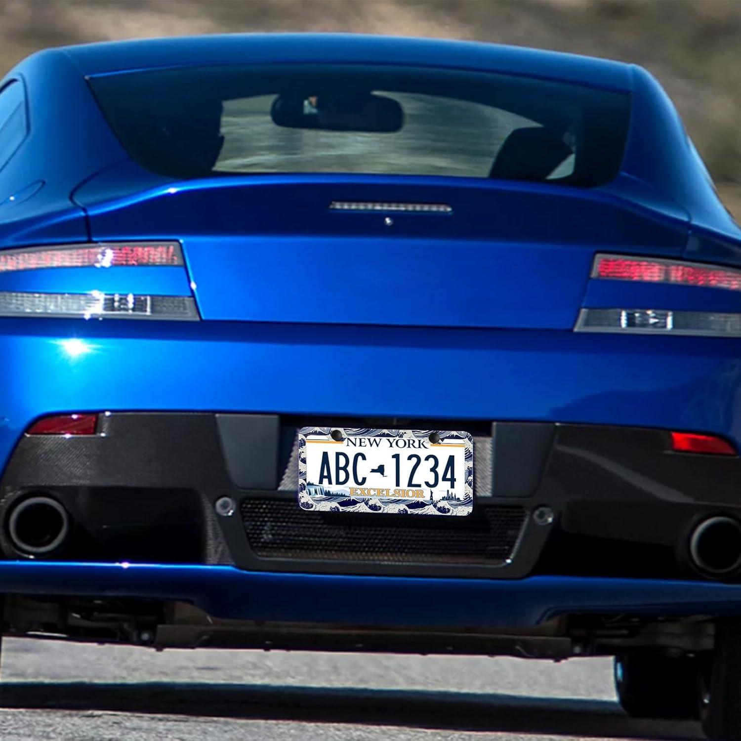 Marco de Placa de Licencia Aluminio LIN KANG Olas del Océano