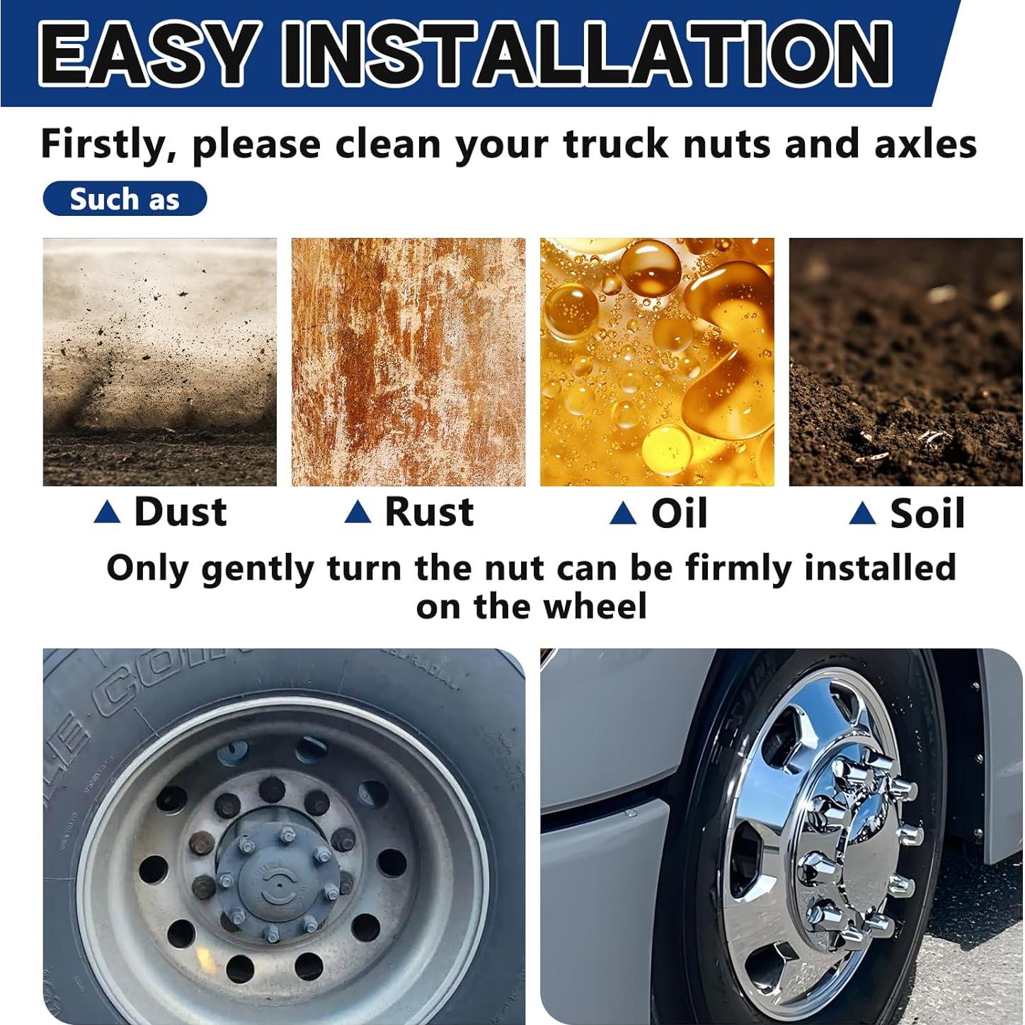 Cubiertas de Tuercas de Púa 33mm ABS Cromadas para Camiones (20PCS)