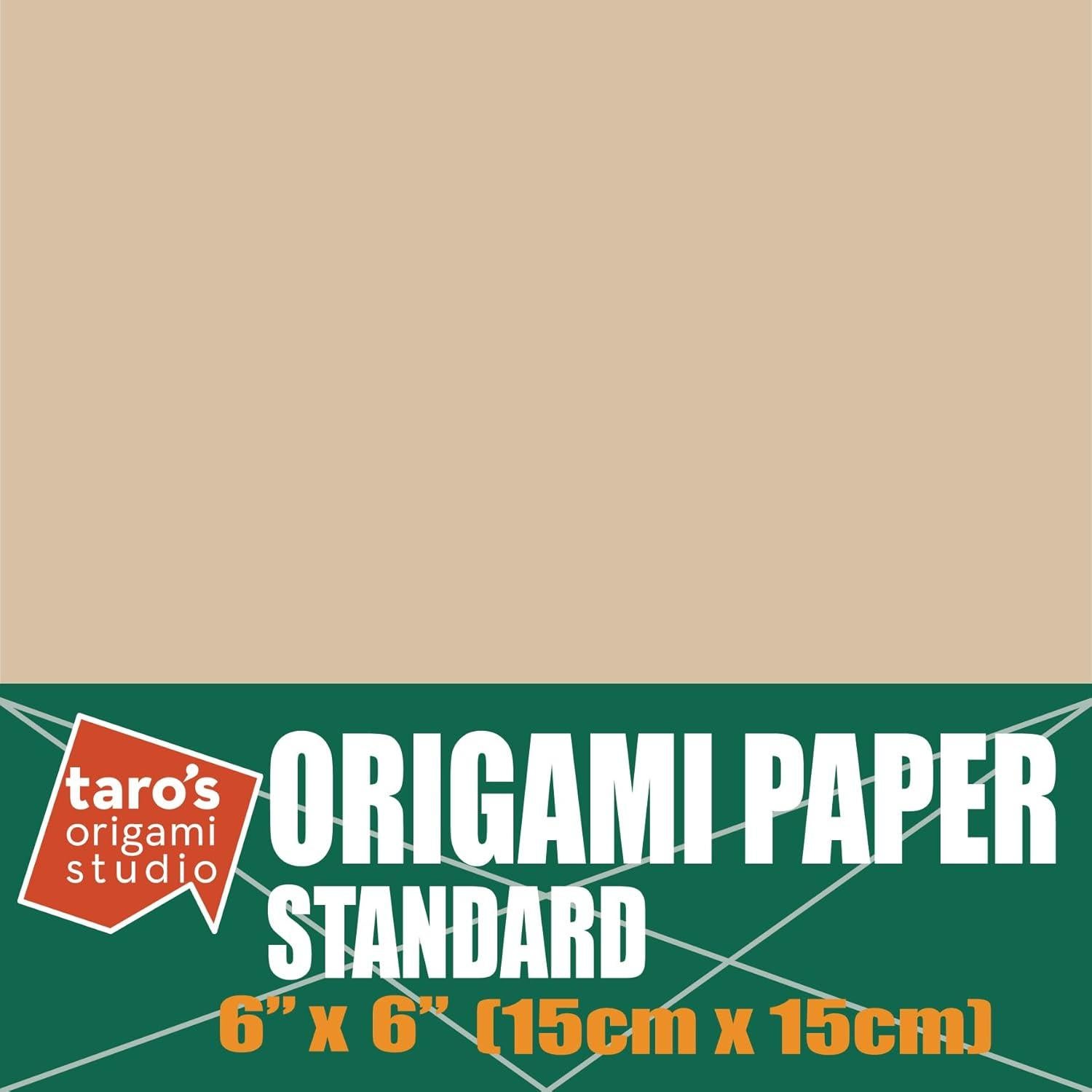 Papel de Origami Estándar Taro 15 cm Beige 50 Hojas Hecho en Japón