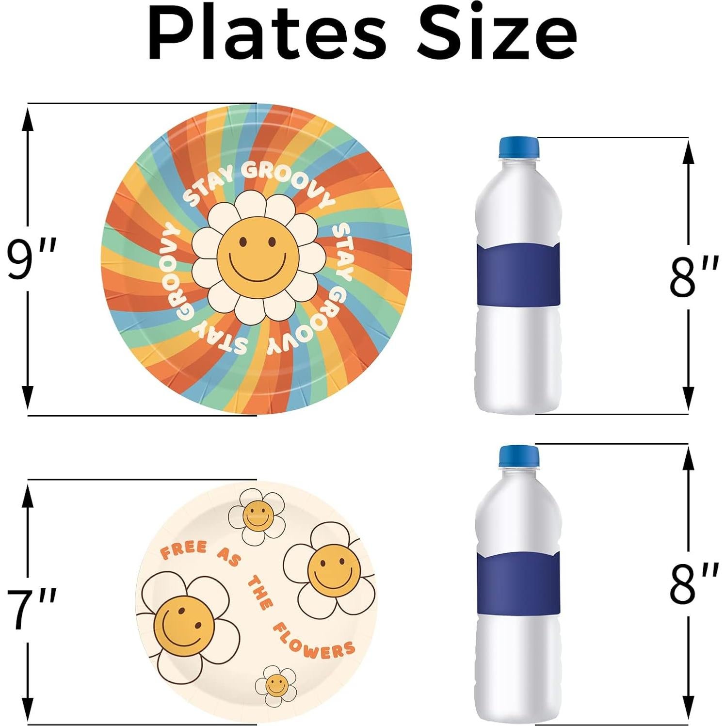 Set de Vajilla de Cumpleaños Groovy 98 Piezas Horchen para 24 Invitados