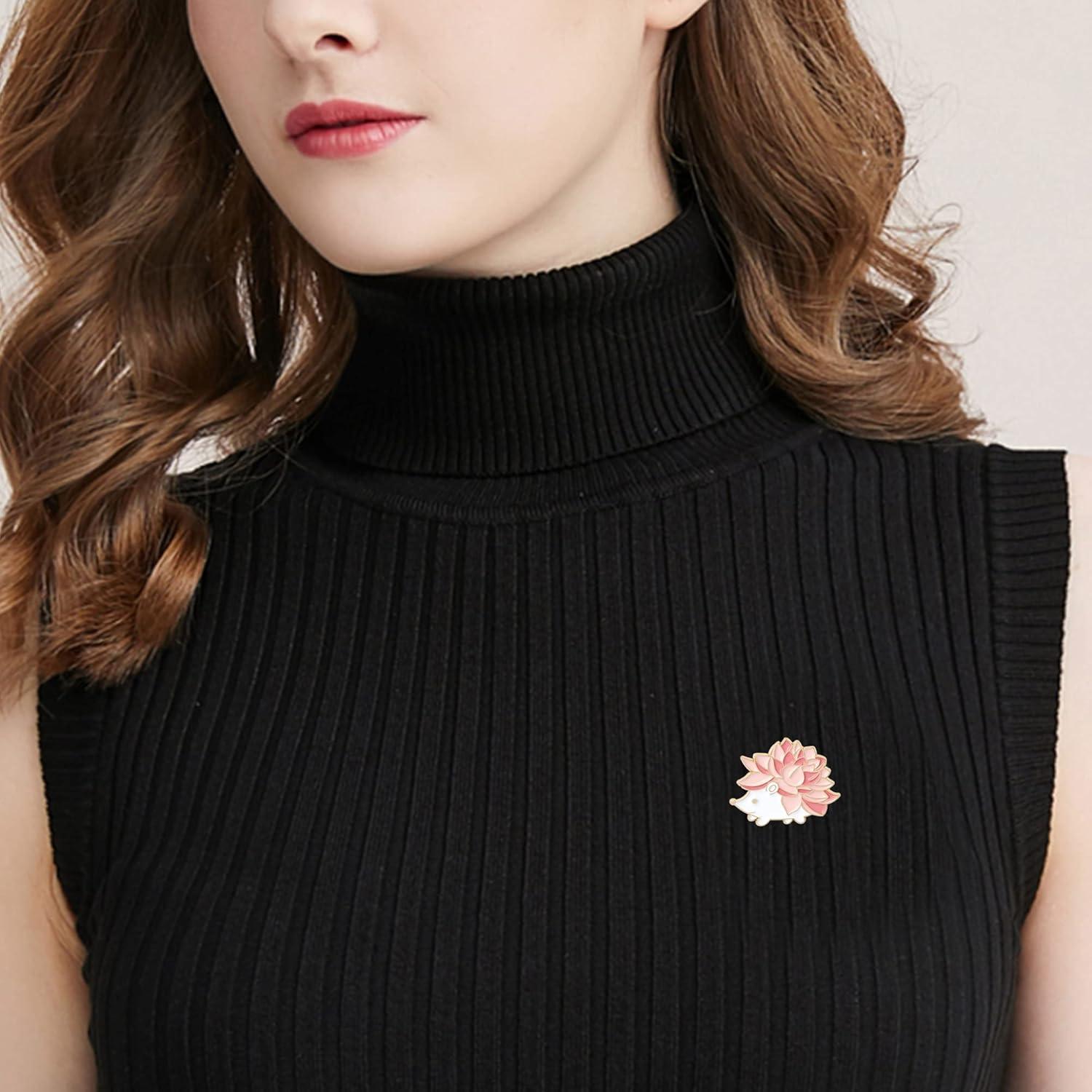 Conjunto de 4 Pines de Esmalte Animales - Zorro, Oso, Gato, Erizo