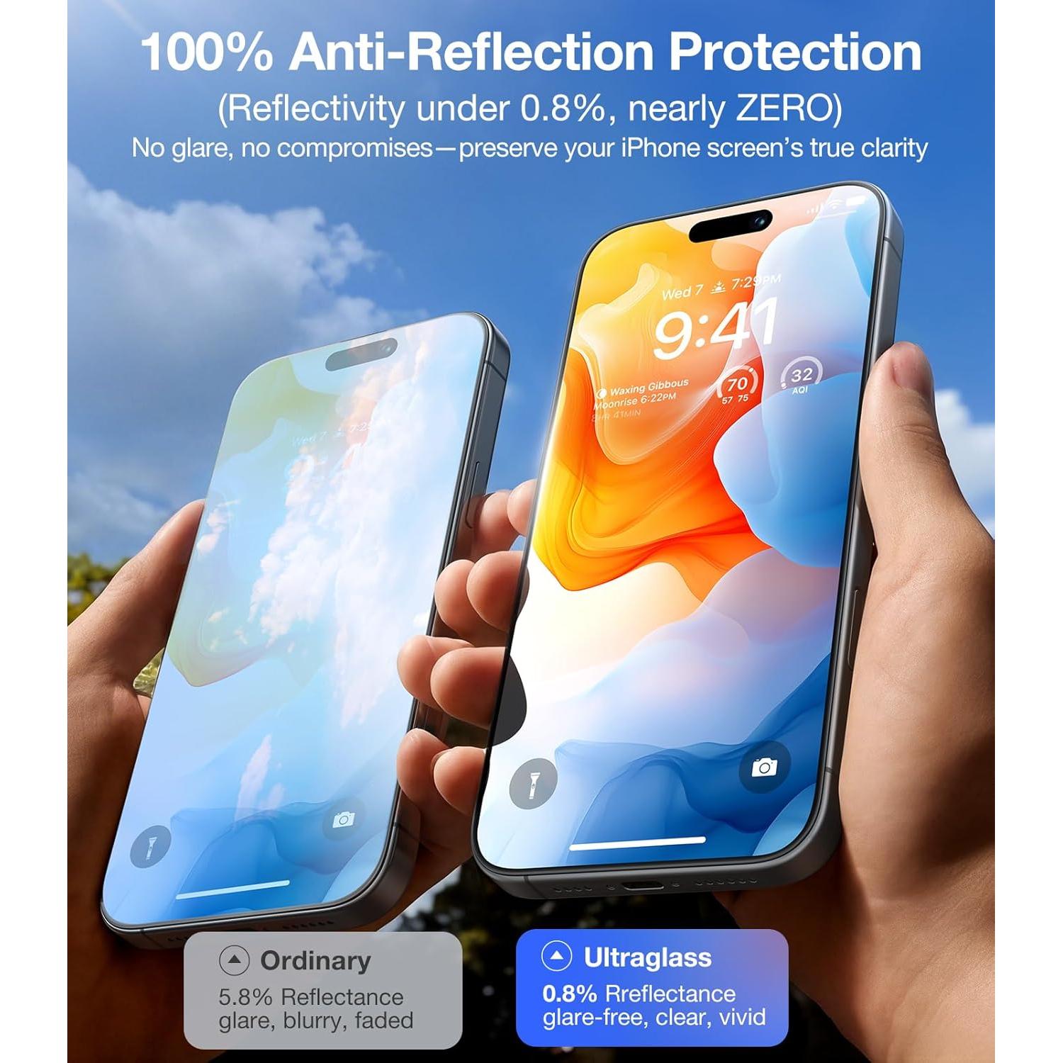 Protector de Pantalla UltraGlass 9H+ para iPhone 16 Pro