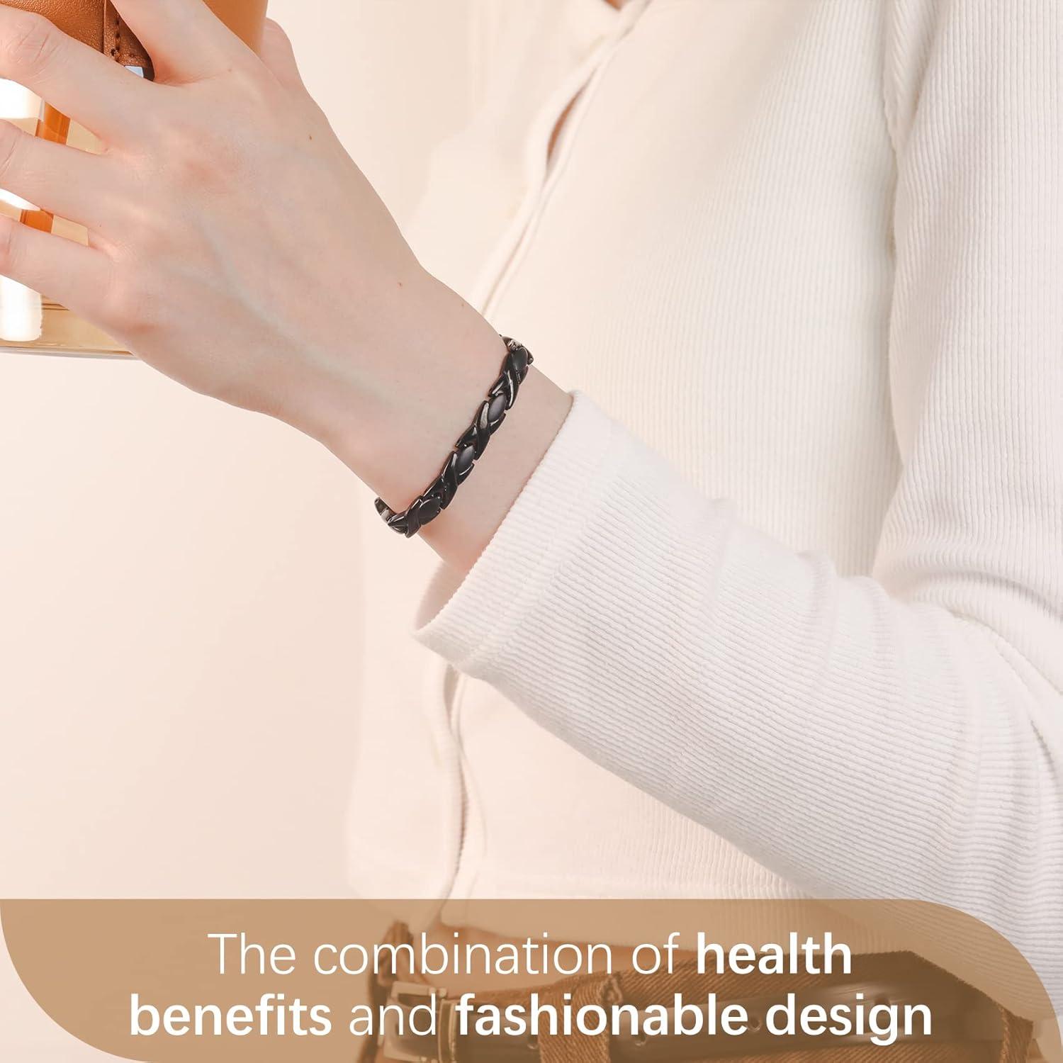 Pulsera Magnética Feraco para Mujeres de Acero Titanio 22 cm