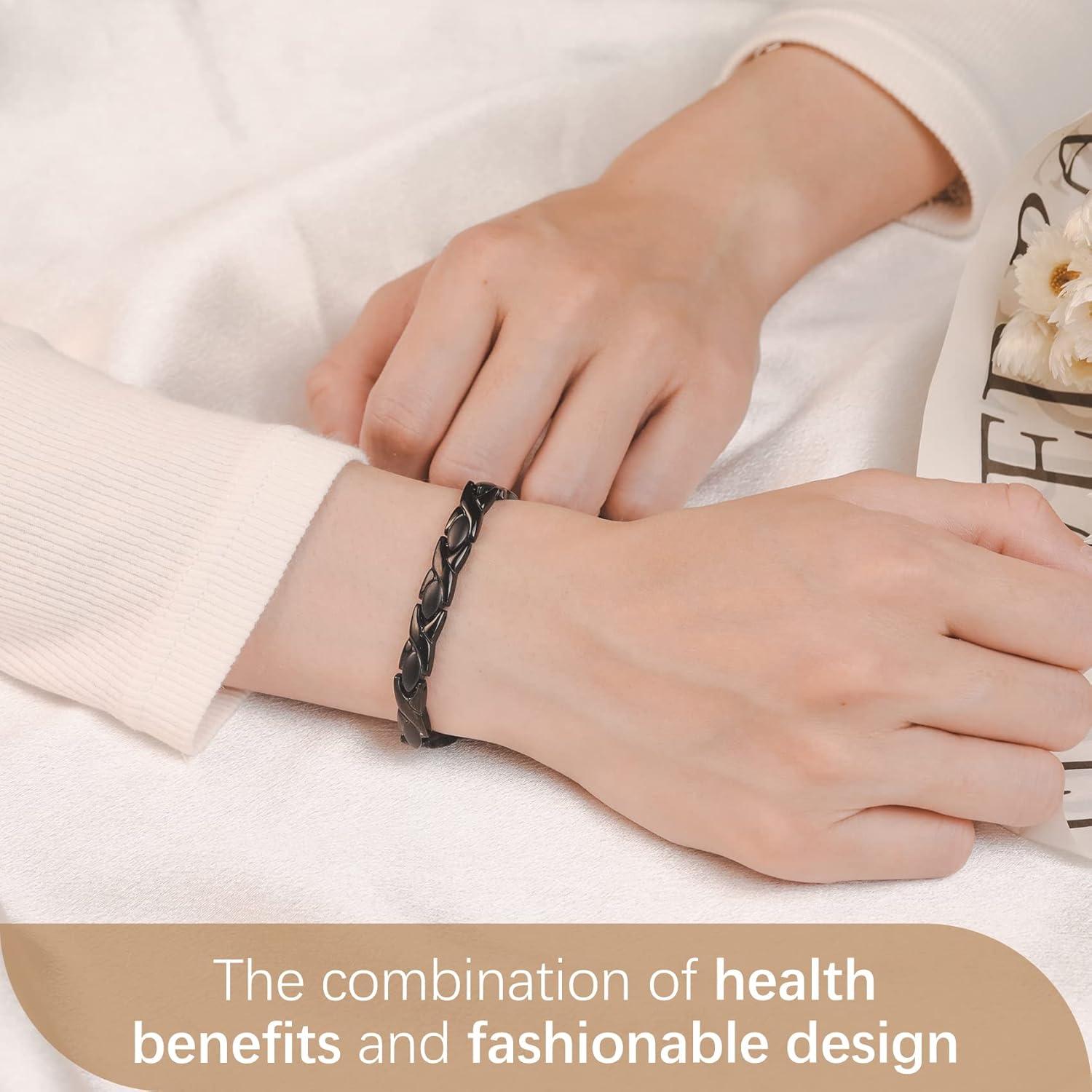 Pulsera Magnética Feraco para Mujeres de Acero Titanio 22 cm