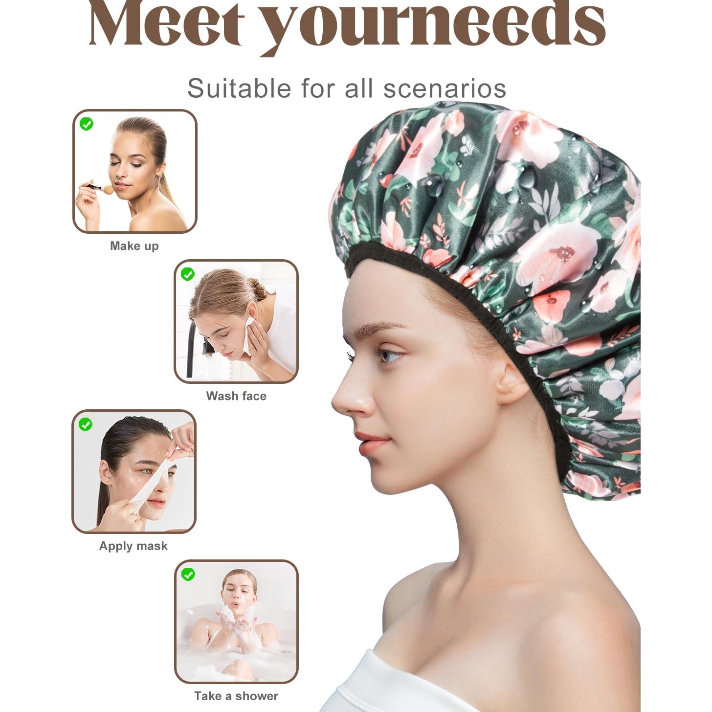 Gorro de Ducha Grande Auban Forrado de Terry Impermeable