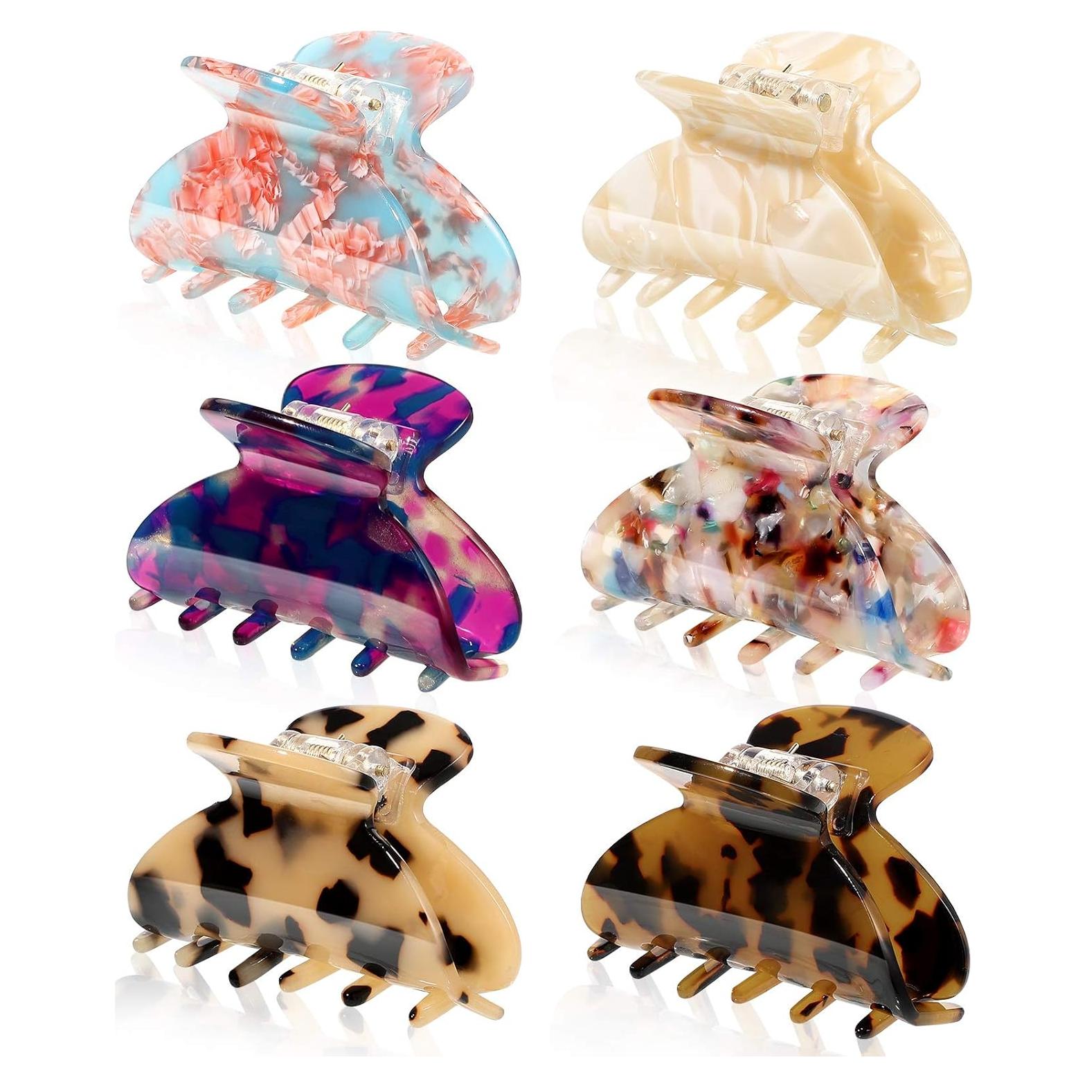 Clips de Garra Medianos WILLBOND 6 Piezas 6.5 cm Estilo Francés