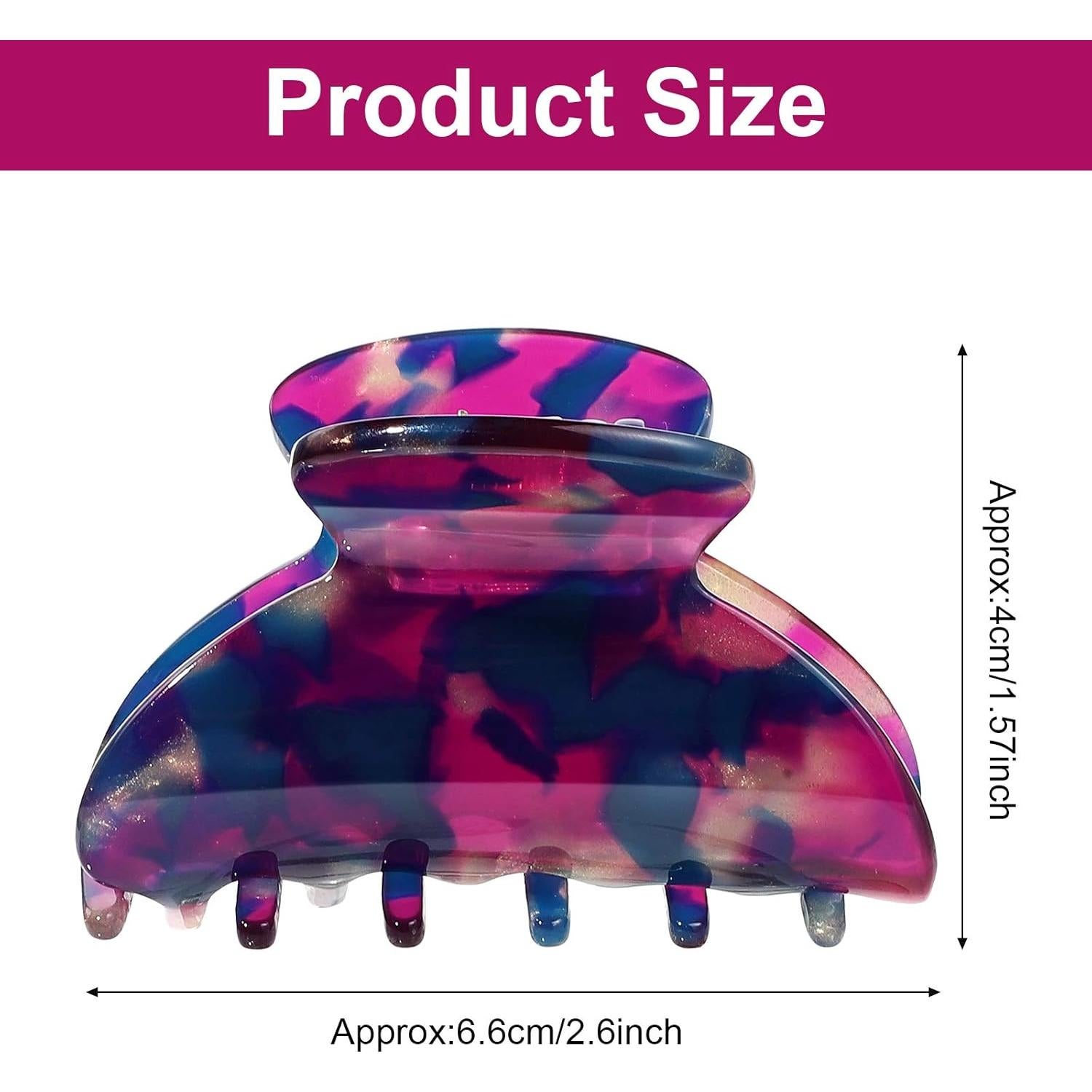 Clips de Garra Medianos WILLBOND 6 Piezas 6.5 cm Estilo Francés