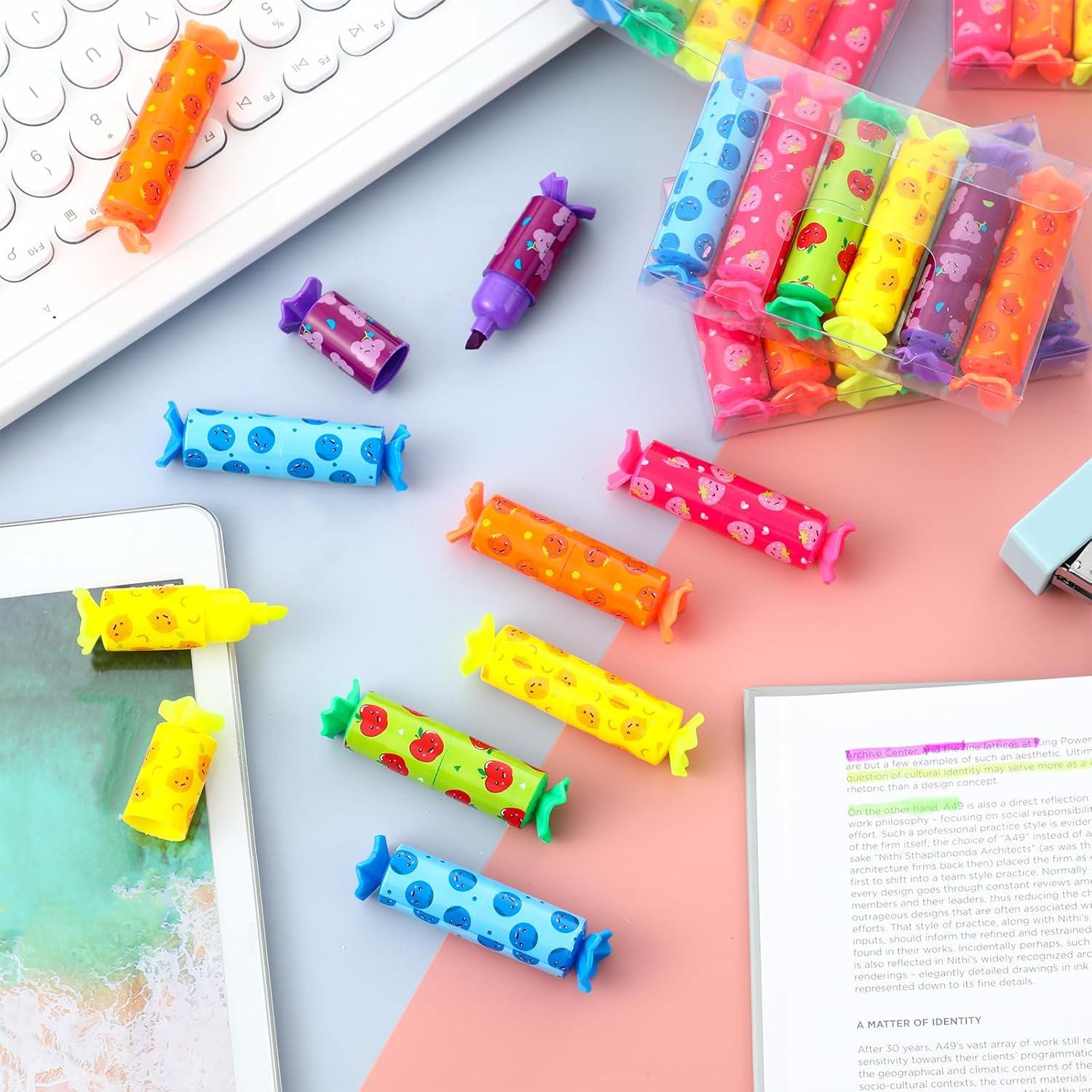 Resaltadores Mini Teling 144 Pcs Punta Cincel 6 Colores