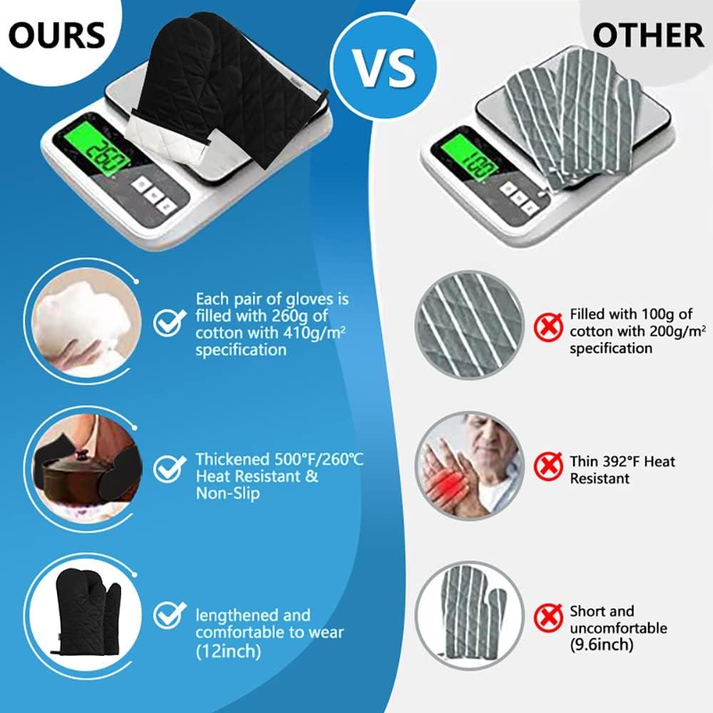 Set de Guantes de Horno y Agarraderas M MIAOYAN 4 Piezas