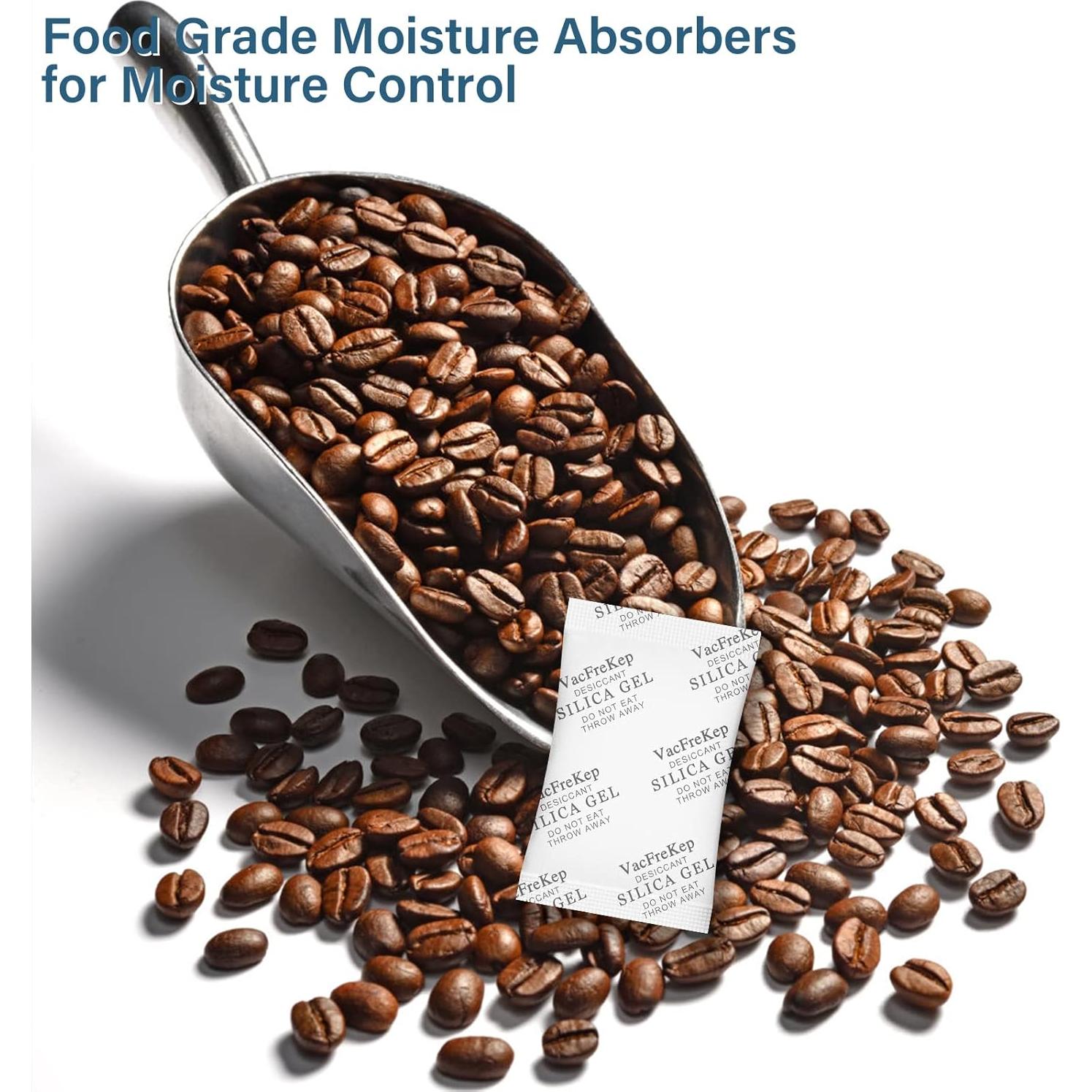 Paquetes de Gel de Silica Alimenticio VacFreKep 10g x 150 Unidades