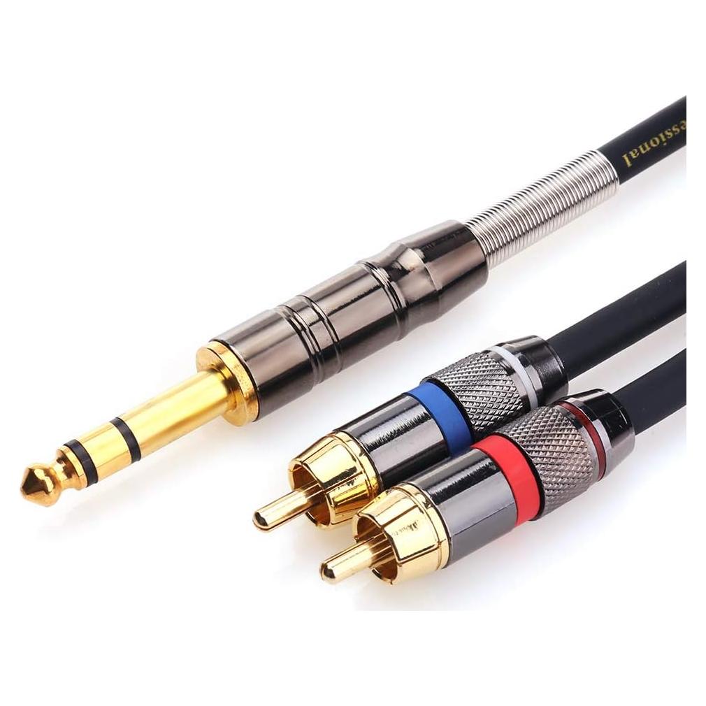 Cable de Audio Tisino 1/4 TRS a Doble RCA 50 cm