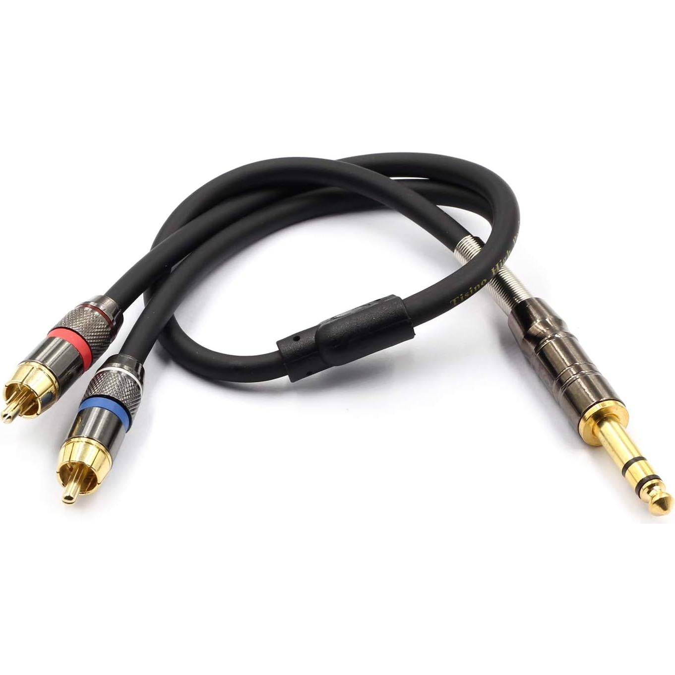 Cable de Audio Tisino 1/4 TRS a Doble RCA 50 cm