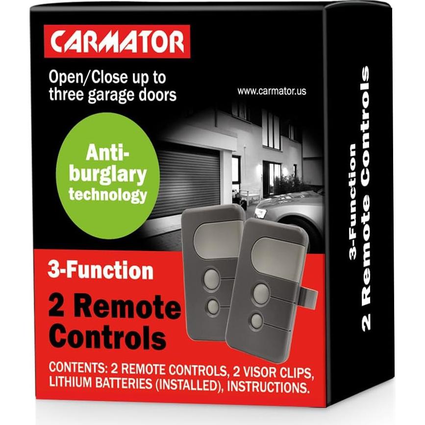 Control Remoto de Puerta de Garaje CARMATOR Verde - 2 Piezas