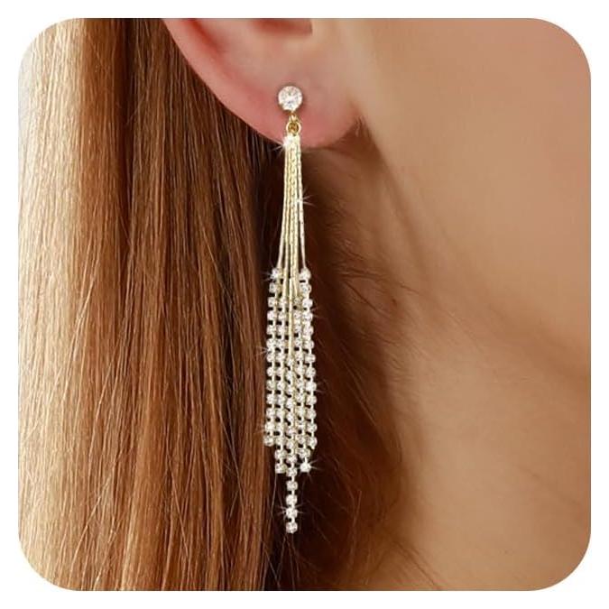 Pendientes de Clip de Oro 18K para Mujeres con Circonitas Brillantes