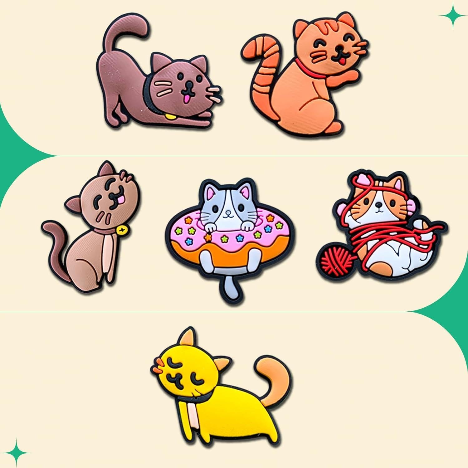 25 Piezas Encantos de Zapatos Gato Unicornio para Crocs