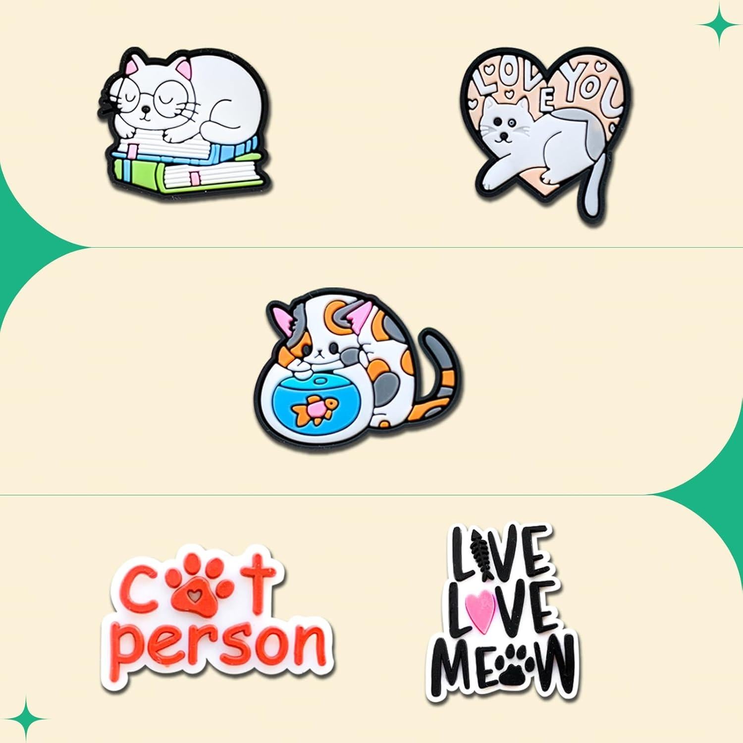 25 Piezas Encantos de Zapatos Gato Unicornio para Crocs