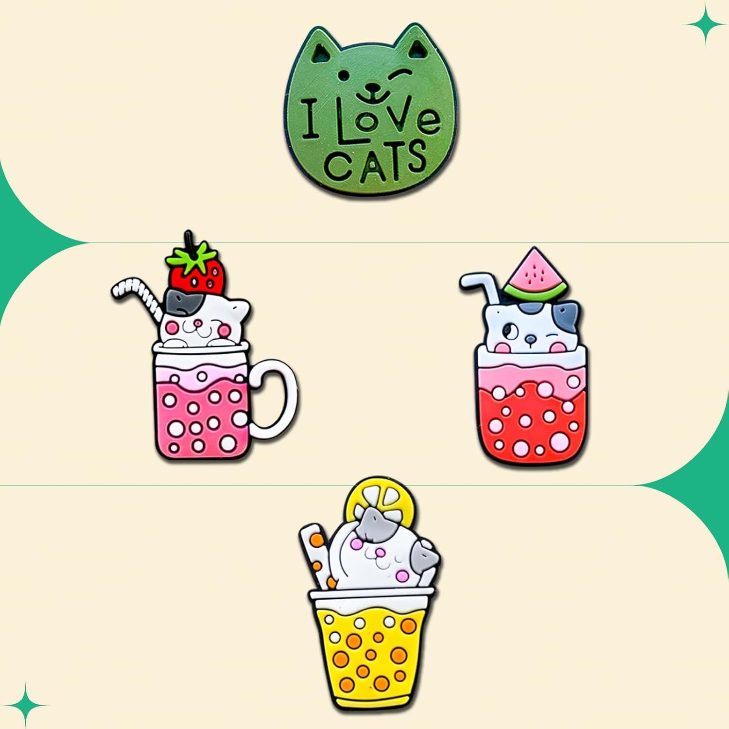 25 Piezas Encantos de Zapatos Gato Unicornio para Crocs