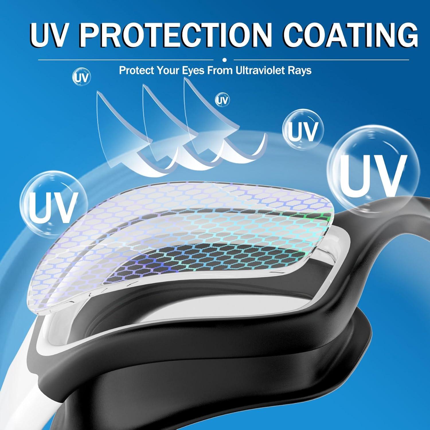 Paquete de 2 Gafas de Natación Antivaho Tenfold para Adultos