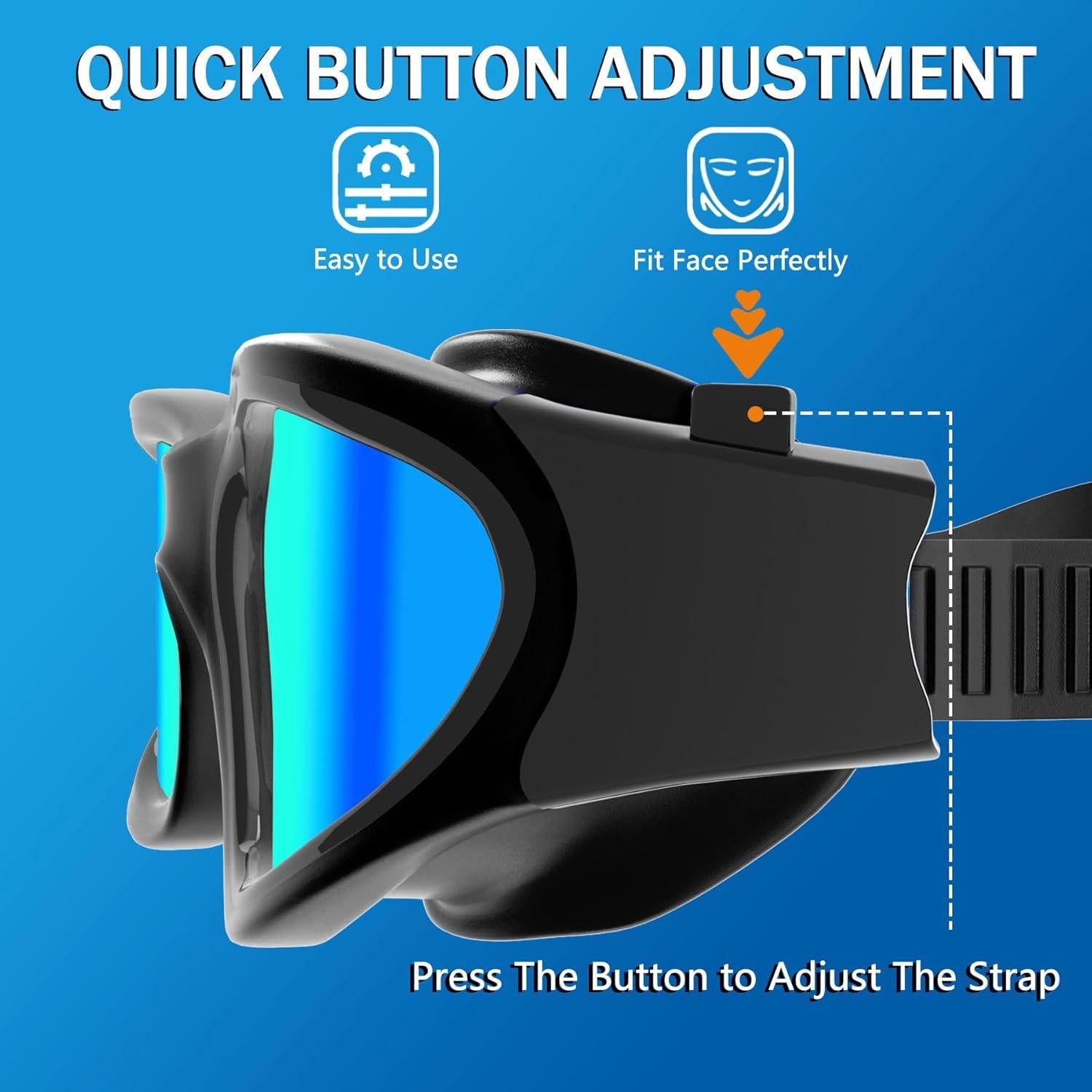 Paquete de 2 Gafas de Natación Antivaho Tenfold para Adultos