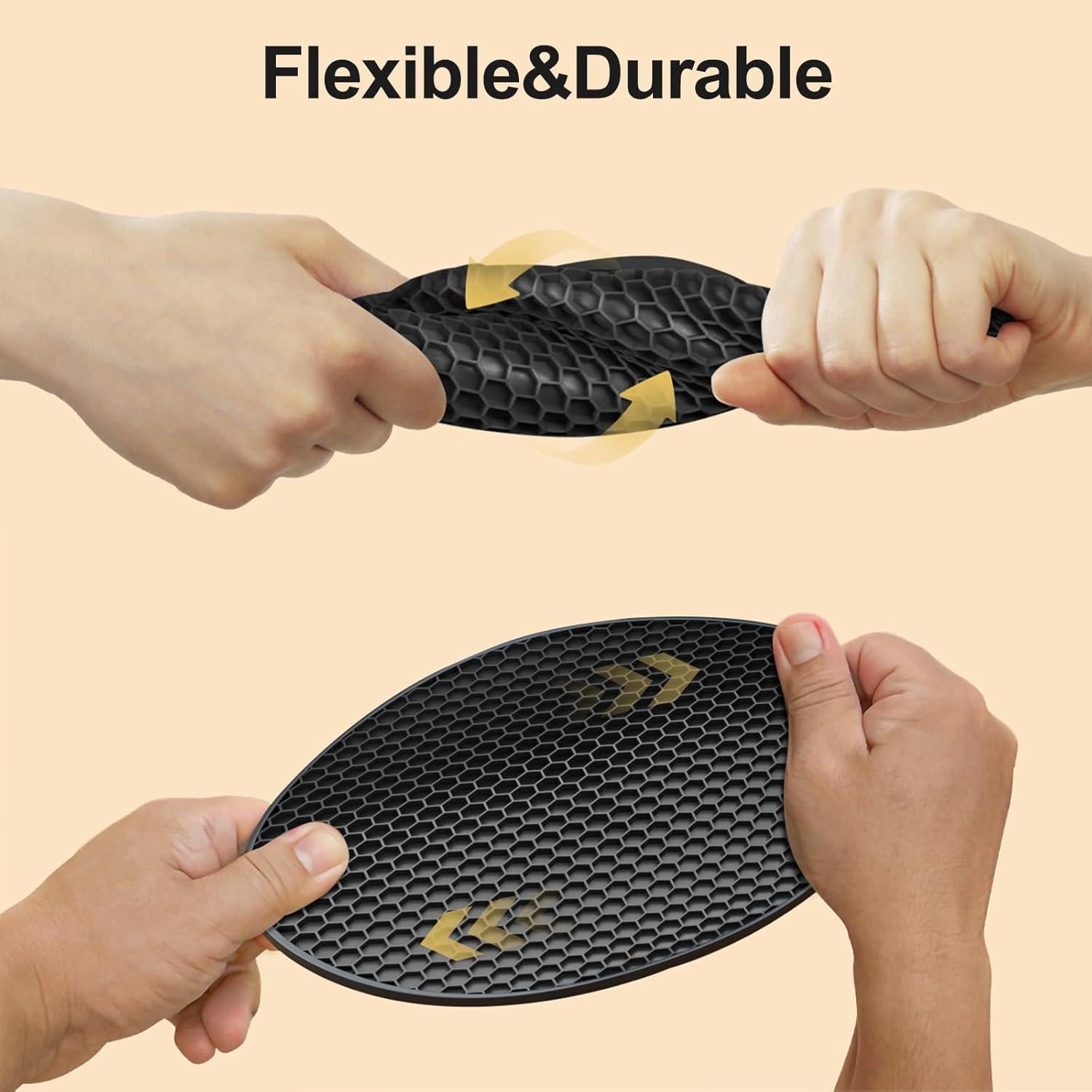 Trivetes de Silicona AUPTIM 8mm Set de 5 Negro para Cocina