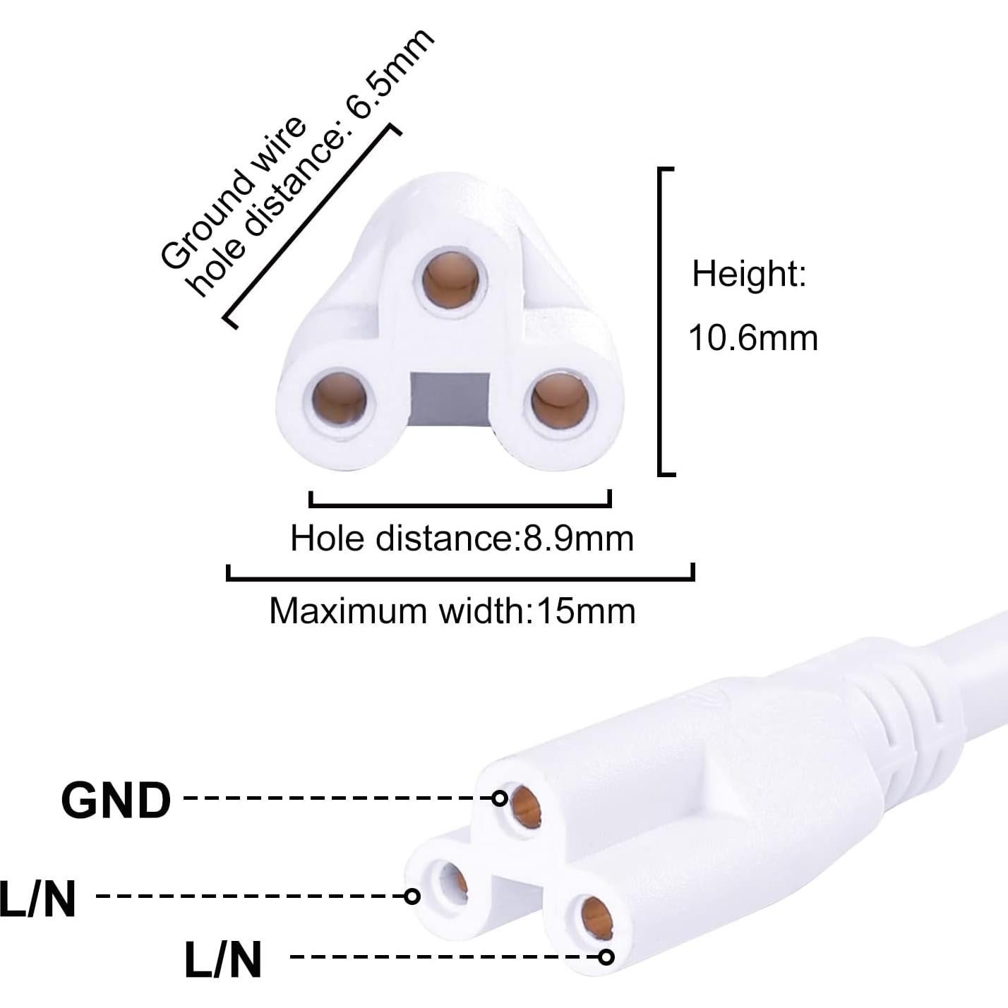 Cable de Alimentación LED T5 T8 TRLIFE 1.83 m con Interruptor - Paquete de 2