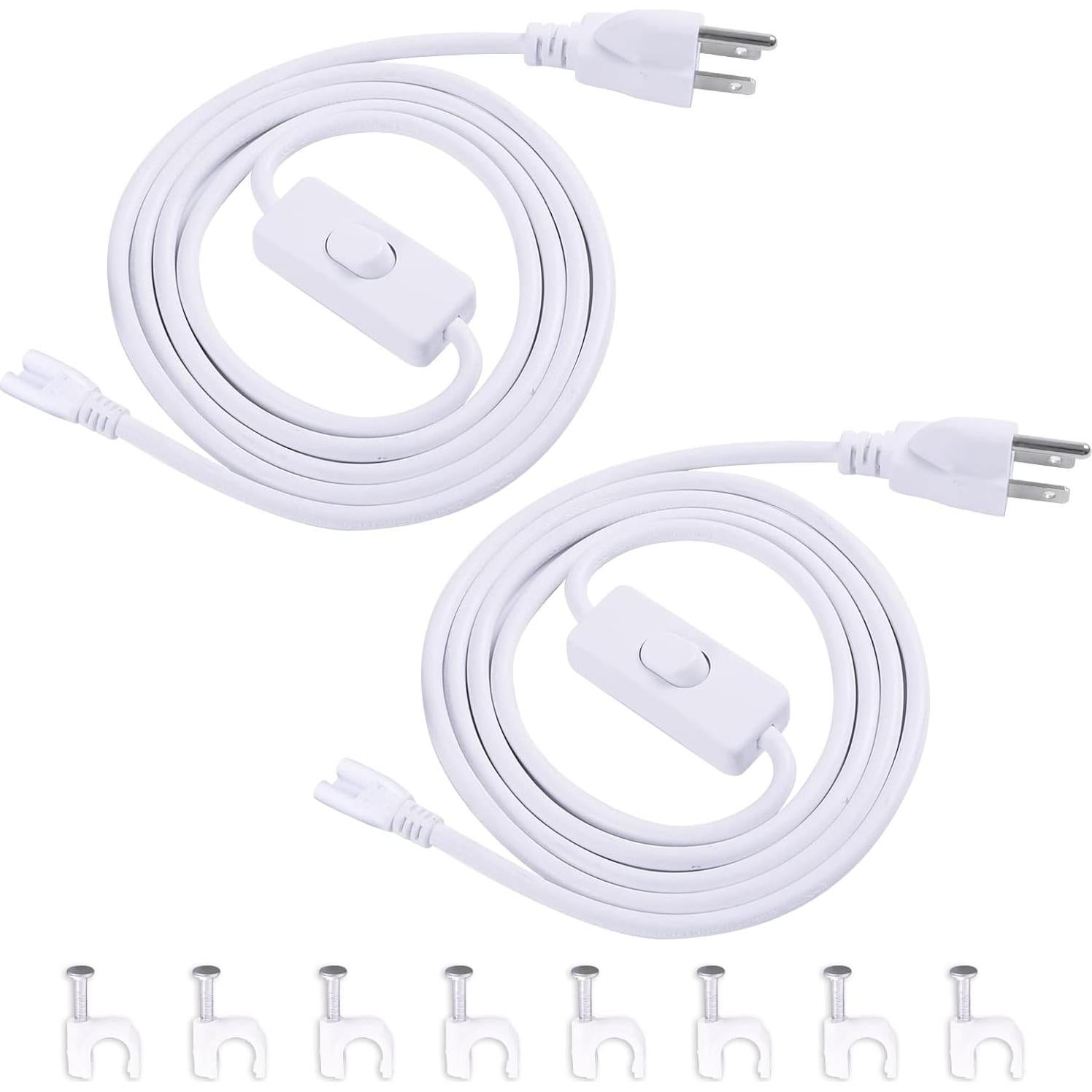 Cable de Alimentación LED T5 T8 TRLIFE 1.83 m con Interruptor - Paquete de 2