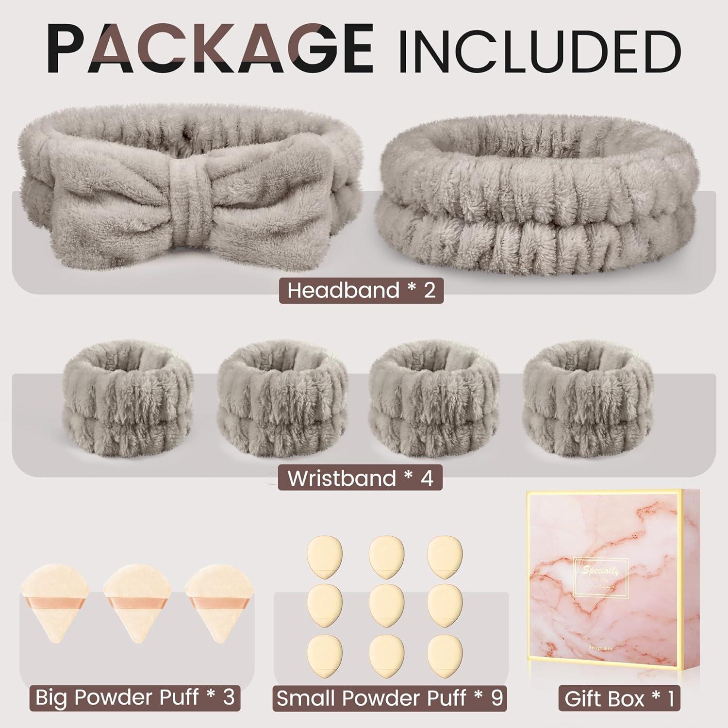 Conjunto Diademas y Muñequera Crosize para Lavado de Cara