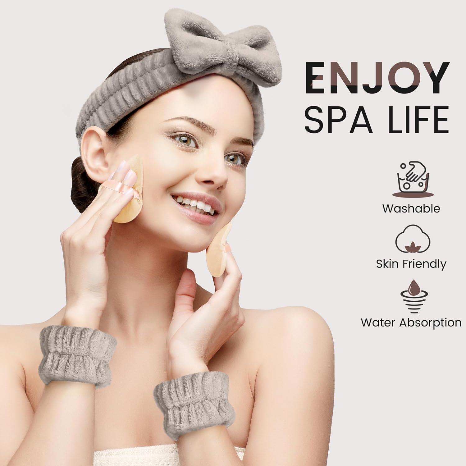 Conjunto Diademas y Muñequera Crosize para Lavado de Cara