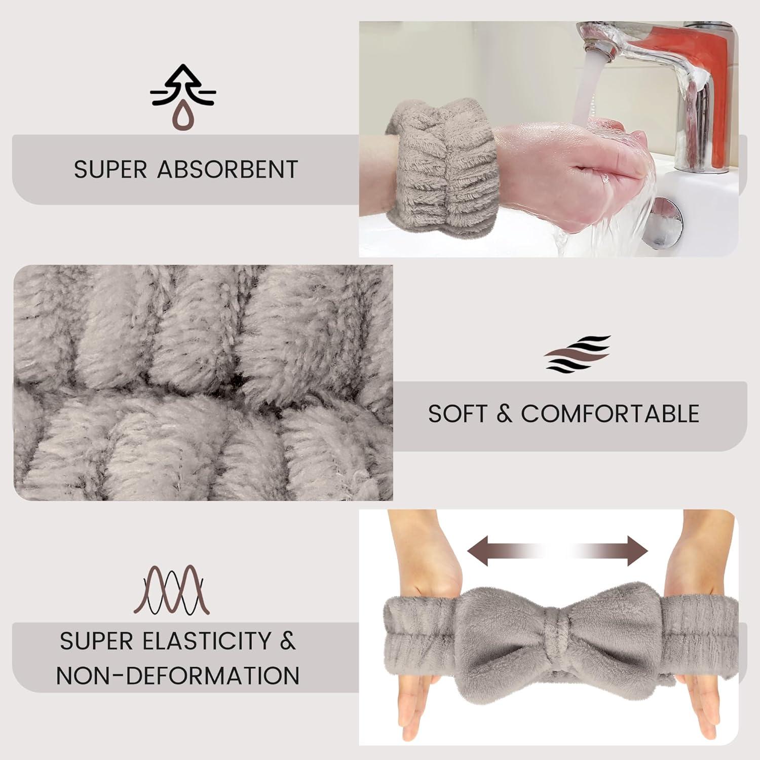 Conjunto Diademas y Muñequera Crosize para Lavado de Cara