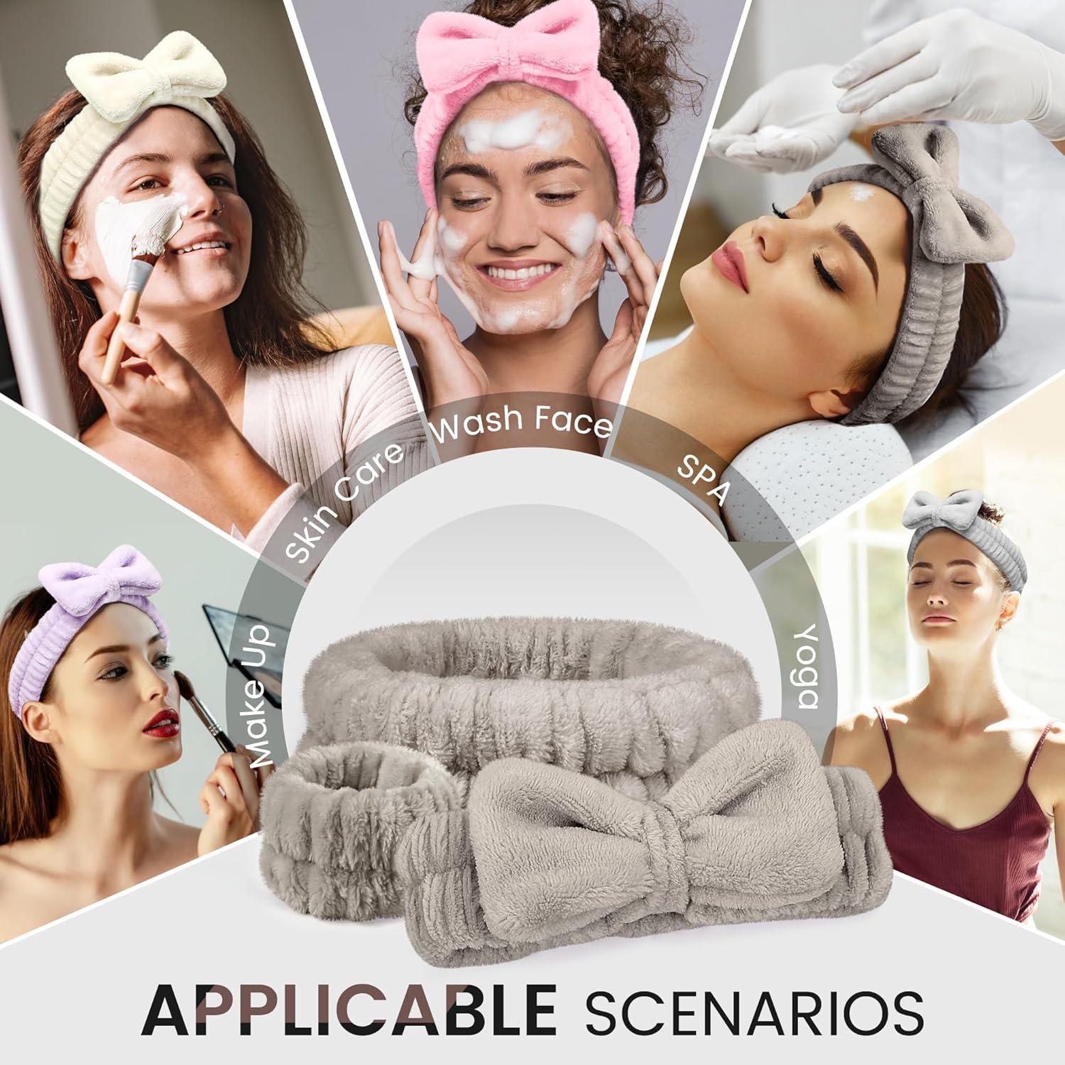 Conjunto Diademas y Muñequera Crosize para Lavado de Cara