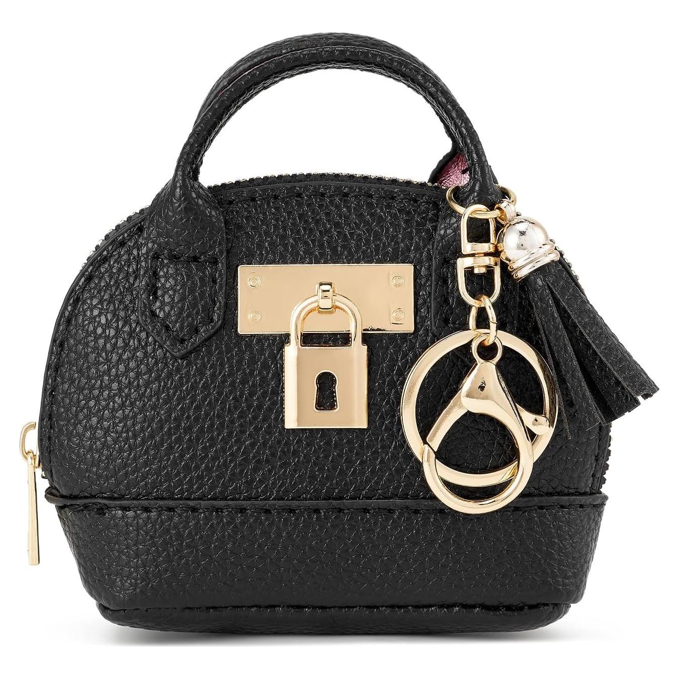 Llavero Mochila Mini WOZEAH para Mujeres - Monedero Compacto Negro