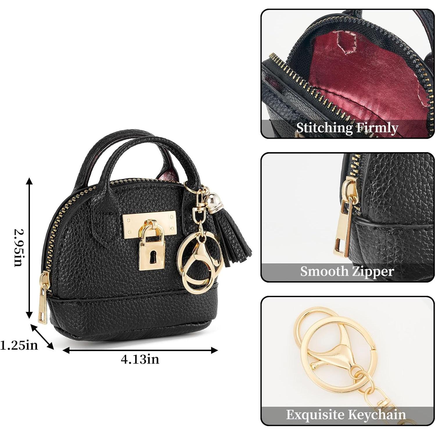 Llavero Mochila Mini WOZEAH para Mujeres - Monedero Compacto Negro