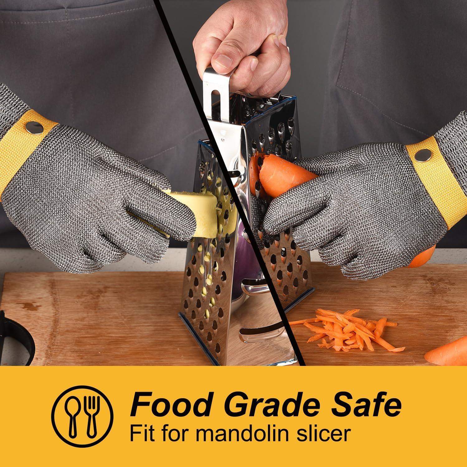 Guante de acero inoxidable DINOPRO 2.0 resistente a cortes ANSI A9